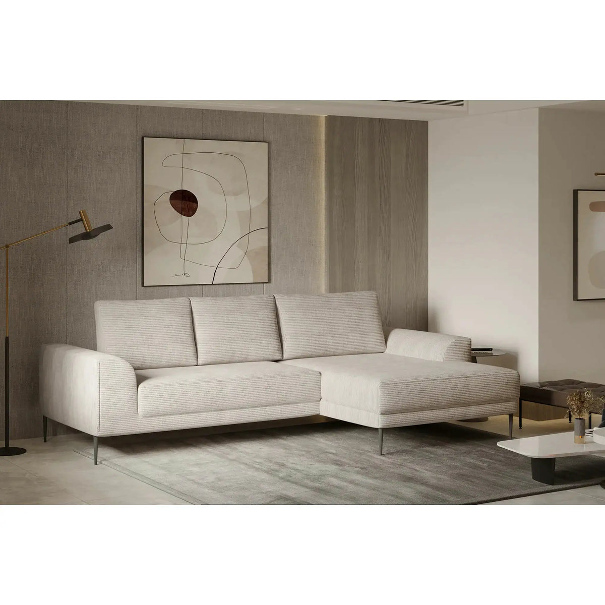 Coltar extensibil CAPITOL, personalizabil, cu lada depozitare, 276x175x89 cm