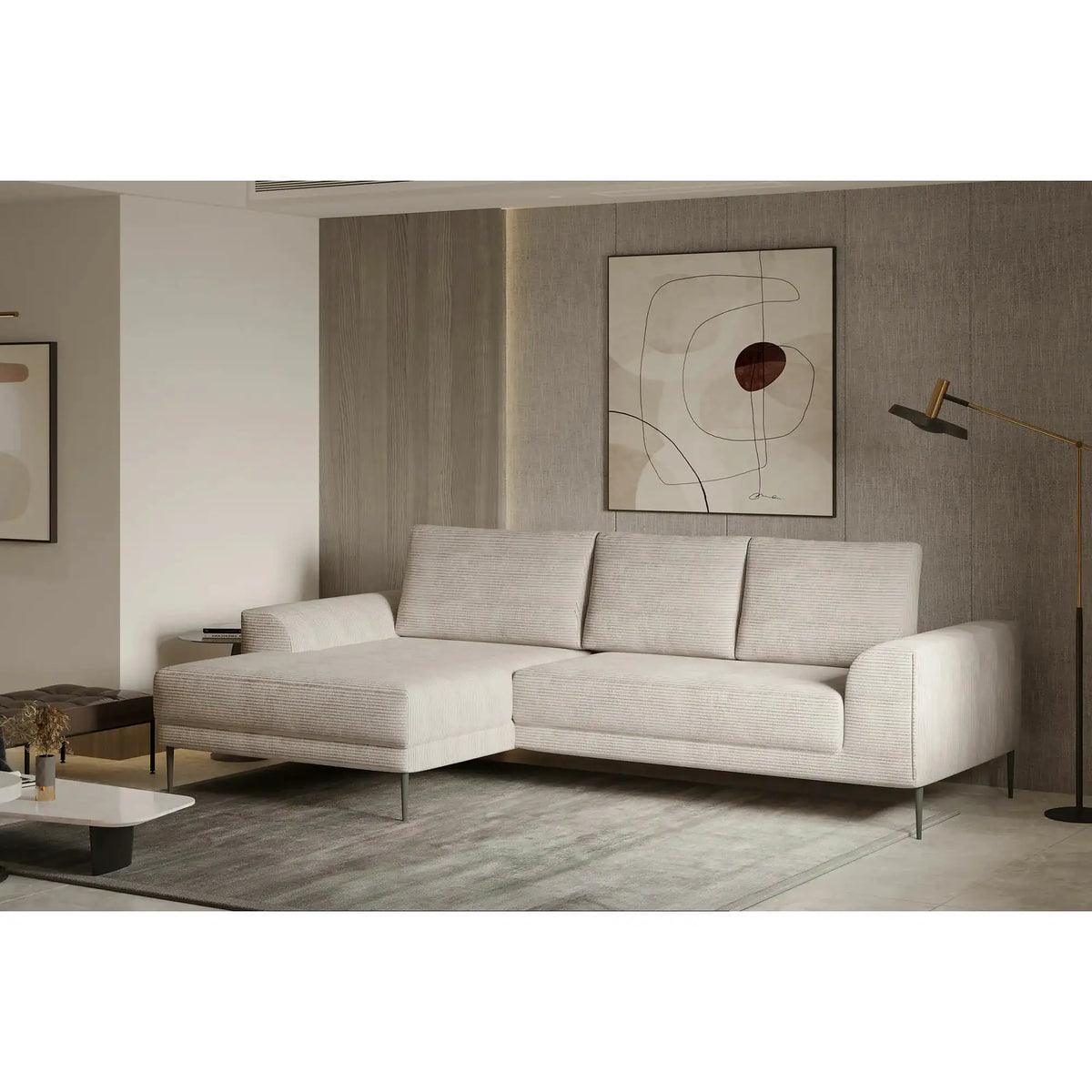 Coltar extensibil CAPITOL, personalizabil, cu lada depozitare, 276x175x89 cm