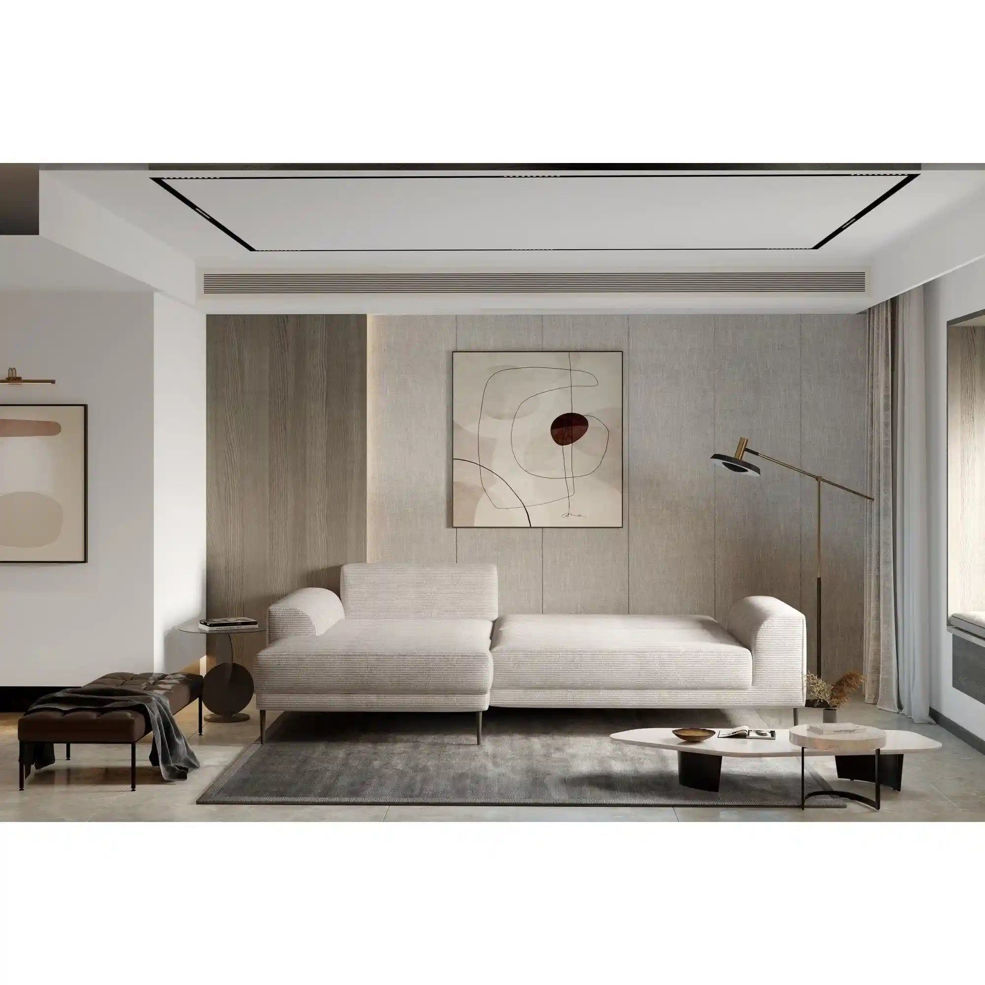 Coltar extensibil CAPITOL, personalizabil materiale gama Oferta Avantaj, cu lada depozitare, 276x175x89 cm