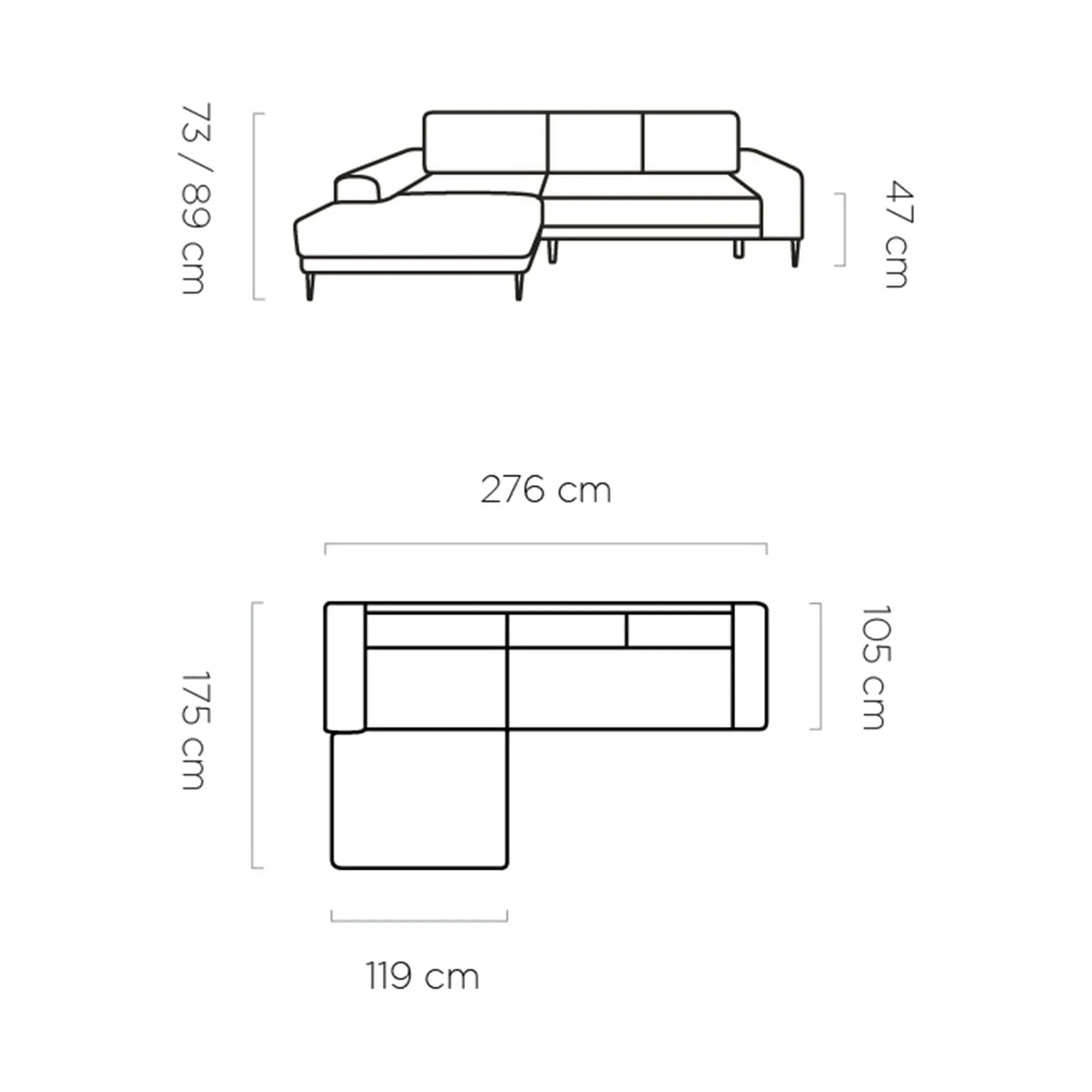 Coltar extensibil CAPITOL, personalizabil materiale gama Premium, cu lada depozitare, 276x175x89 cm