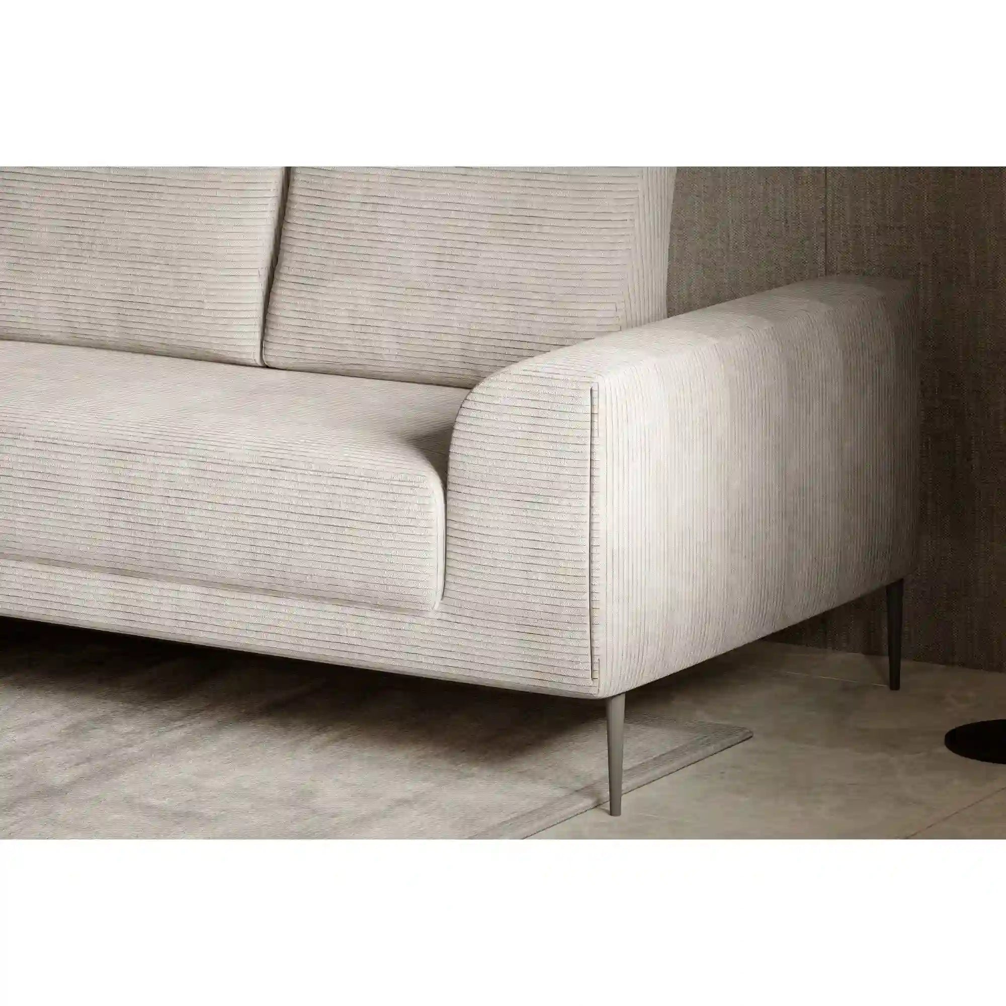 Coltar extensibil CAPITOL, sezlong dreapta, stofa catifelata gri inchis - Whisper 15, Gama Premium, cu lada depozitare, 276x175x89 cm