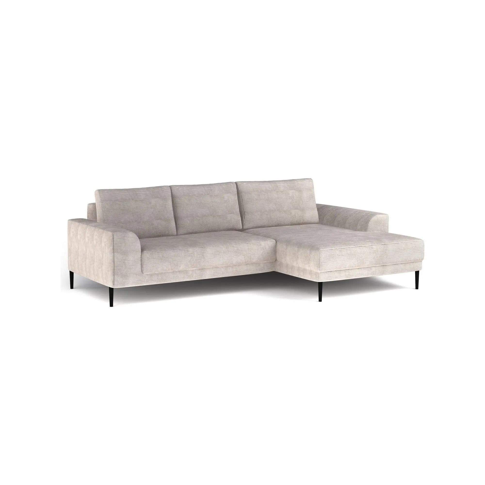 Coltar extensibil CAPITOL, sezlong dreapta, stofa catifelata gri inchis - Whisper 15, Gama Premium, cu lada depozitare, 276x175x89 cm