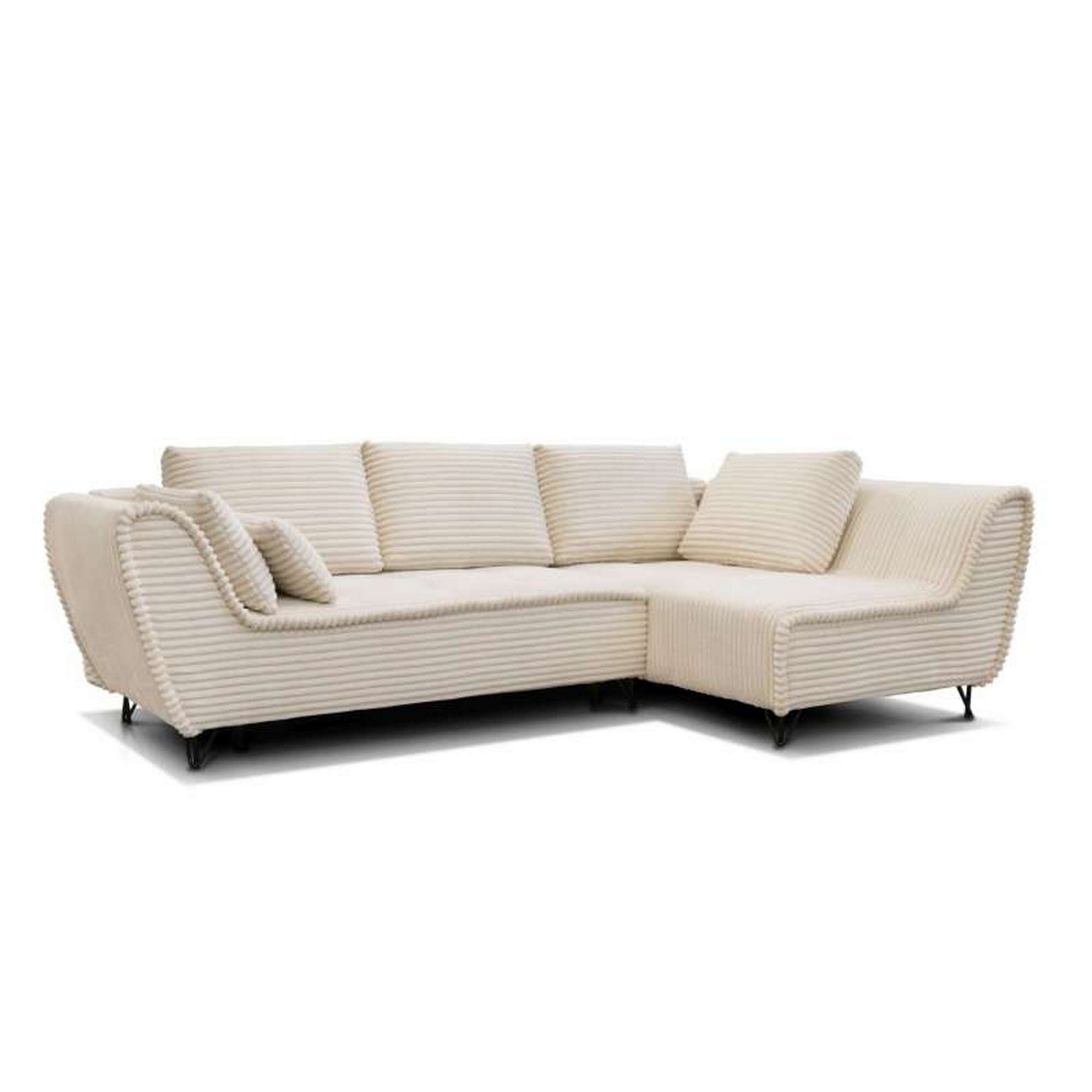 Coltar extensibil COCOLI, stofa crem - Ambience 02, cu lada depozitare, 284x173x90 cm