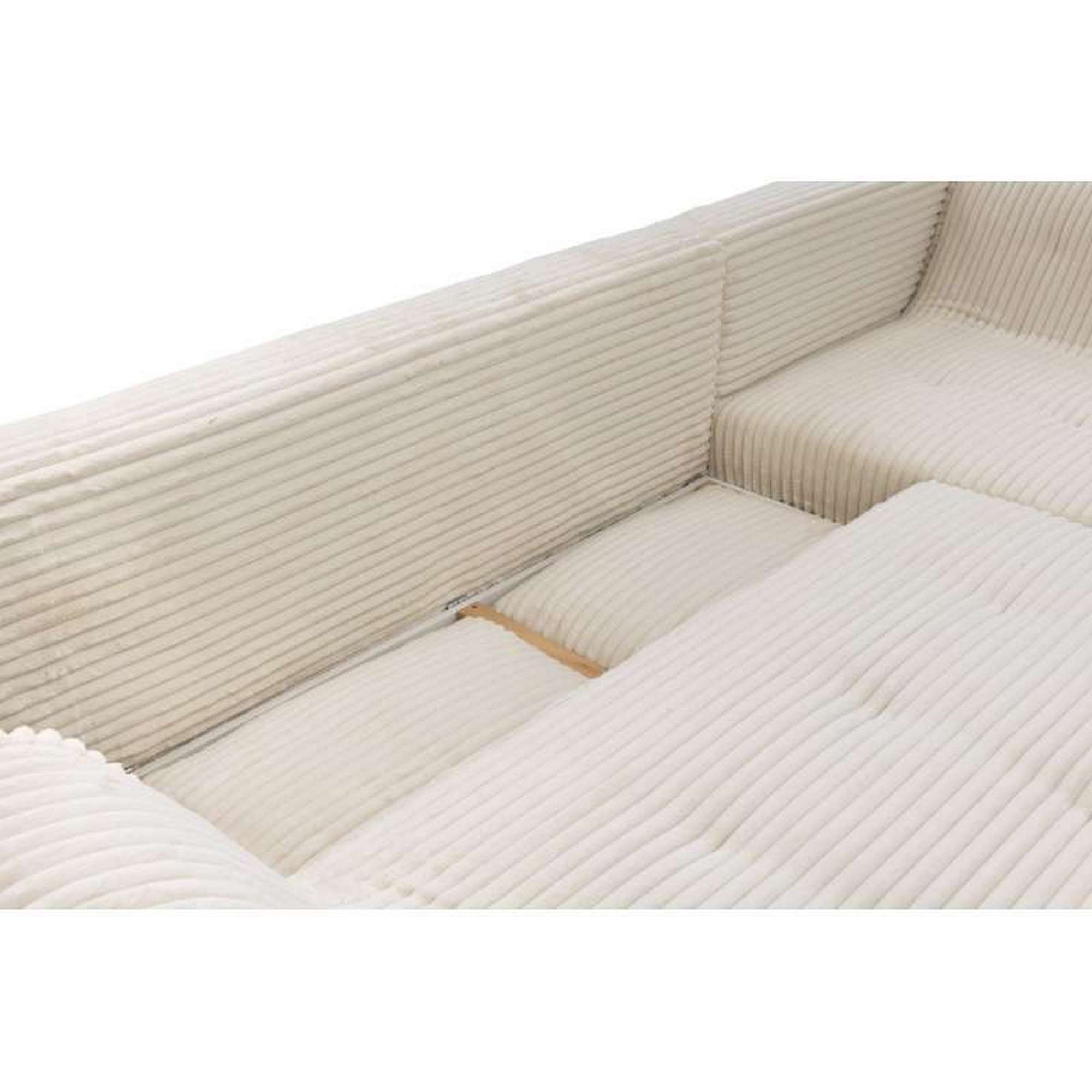 Coltar extensibil COCOLI, stofa crem - Ambience 02, cu lada depozitare, 284x173x90 cm