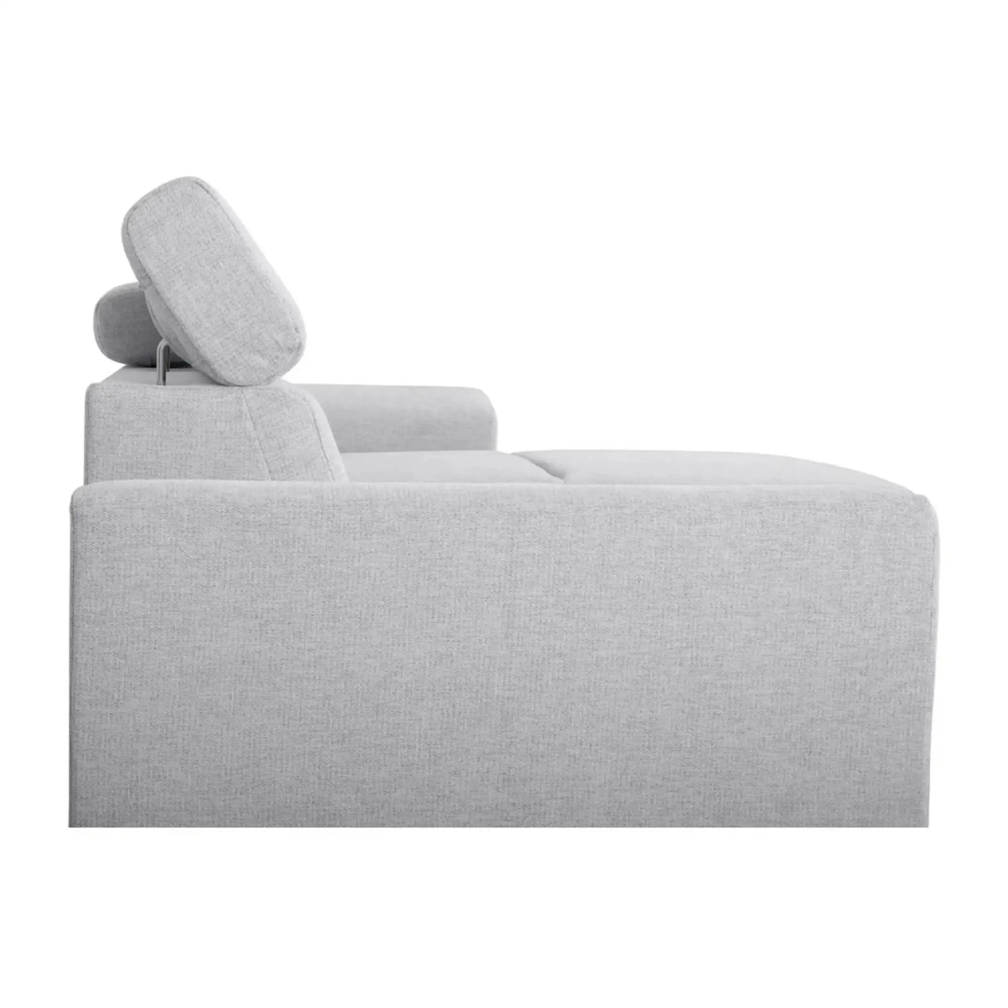 Coltar extensibil EVIA, universal, stofa clasica gri deschis - Sorella 01, cu lada depozitare, 243x186x98 cm