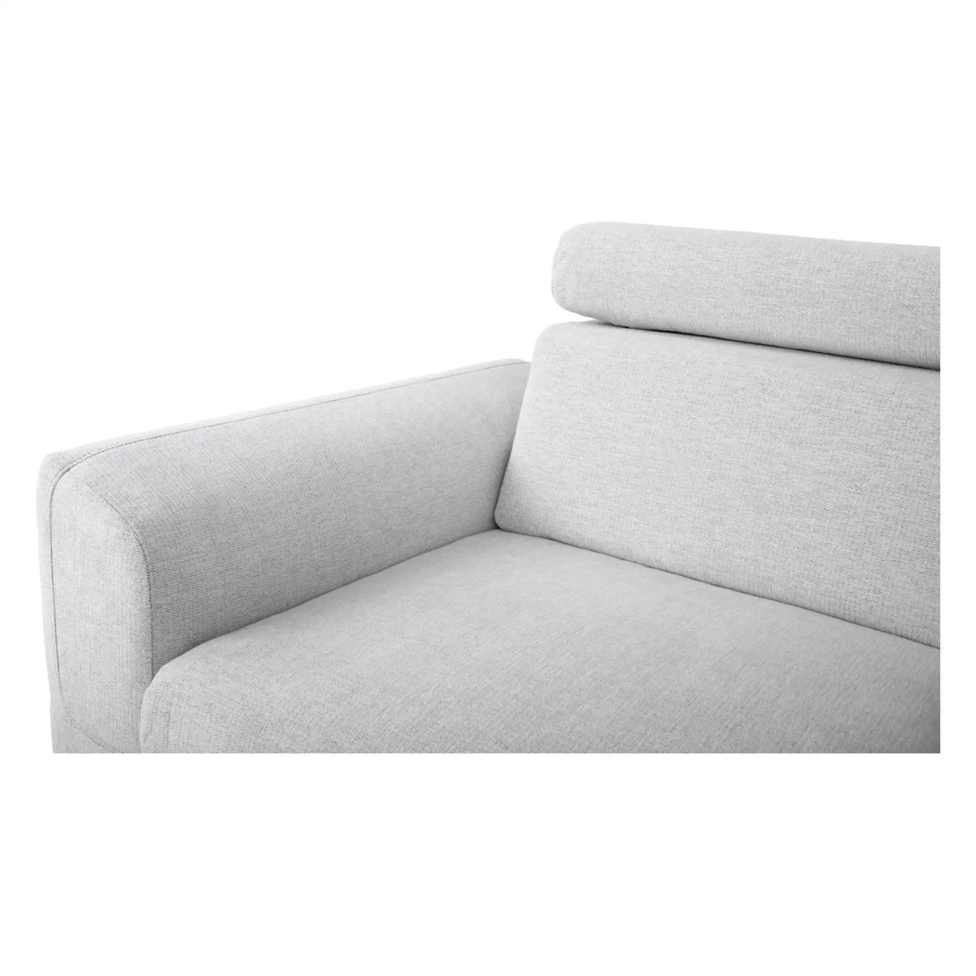 Coltar extensibil EVIA, universal, stofa clasica gri deschis - Sorella 01, cu lada depozitare, 243x186x98 cm