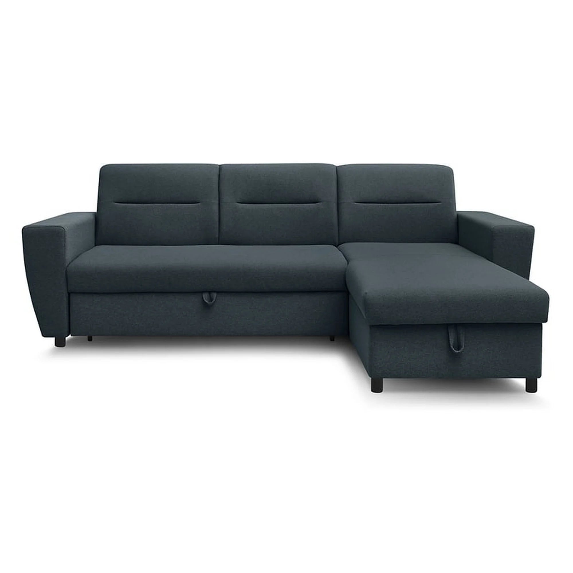 Coltar extensibil KIERTEN, universal, stofa clasica gri inchis- Opium 98, cu lada depozitare, 248x162x84 cm