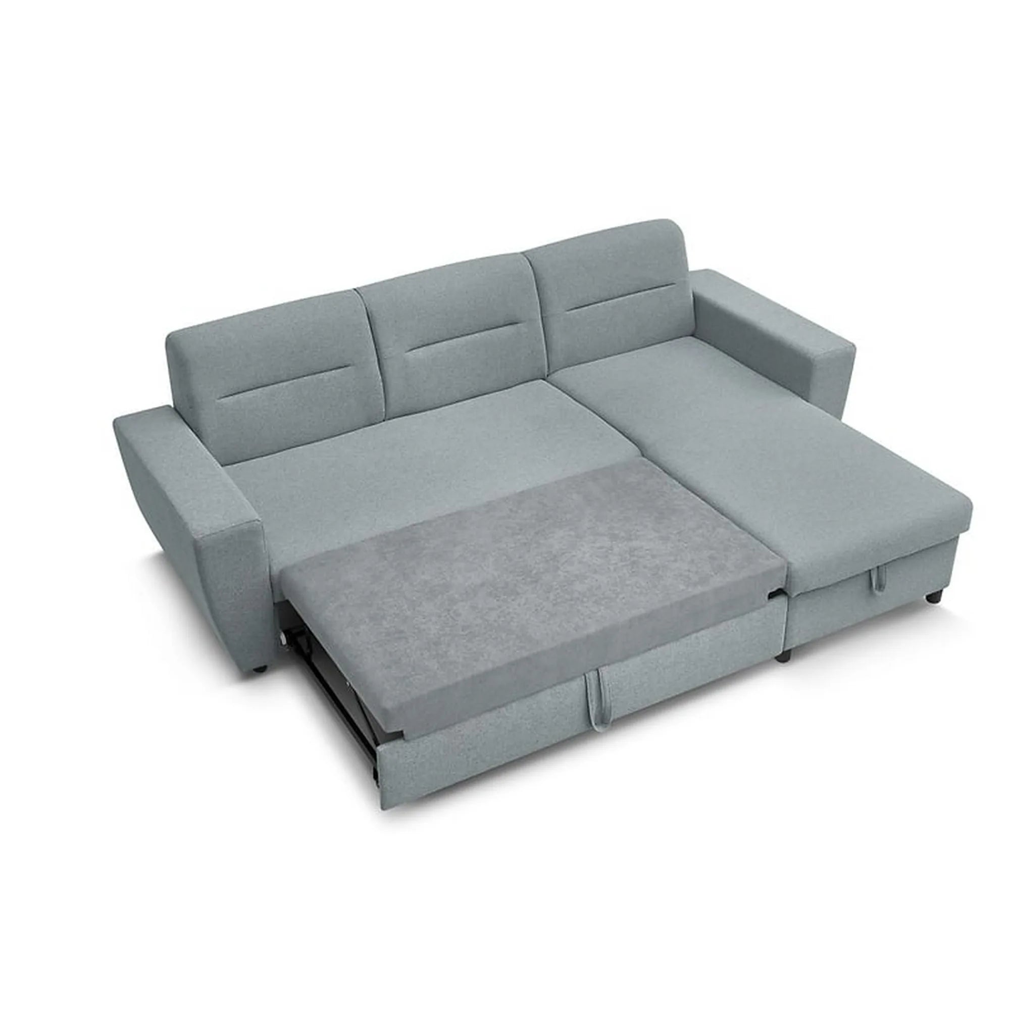 Coltar extensibil KIERTEN, universal, stofa clasica gri - Opium 85, cu lada depozitare, 248x162x84 cm