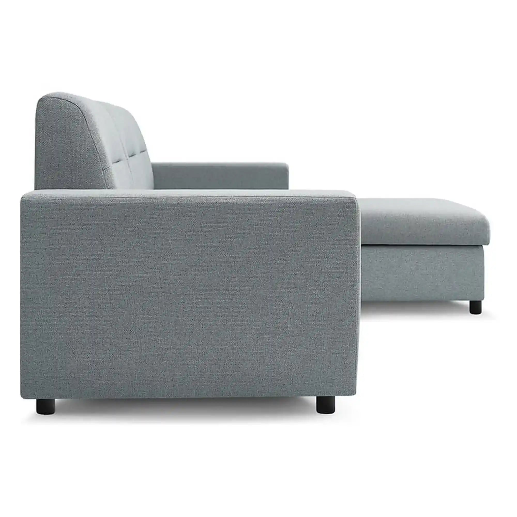 Coltar extensibil KIERTEN, universal, stofa clasica gri - Opium 85, cu lada depozitare, 248x162x84 cm