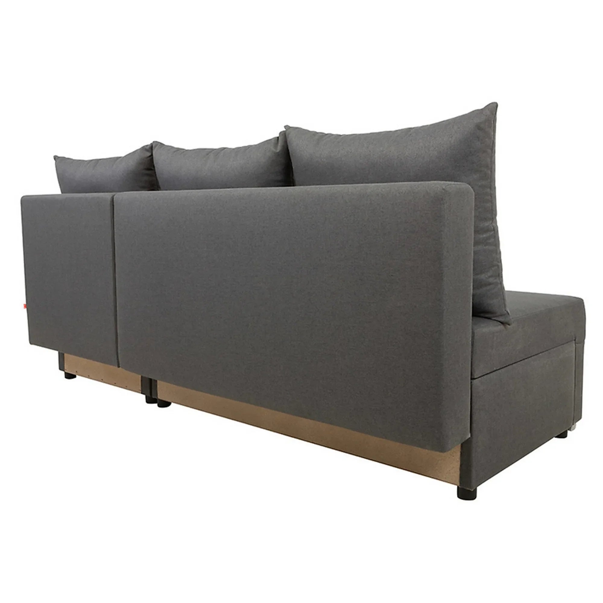 Coltar extensibil LARO, universal, stofa clasica gri, cu lada depozitare, 201x137x96 cm