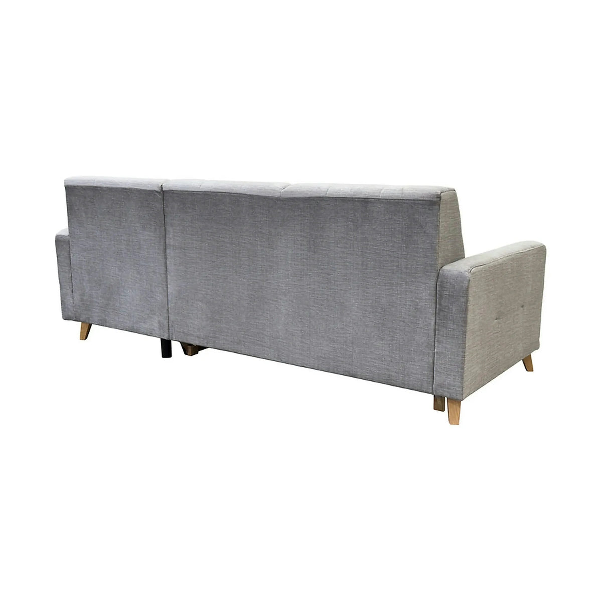 Coltar extensibil LARS, universal, stofa catifelata gri - Voss 07, cu lada depozitare, 223x161x83 cm