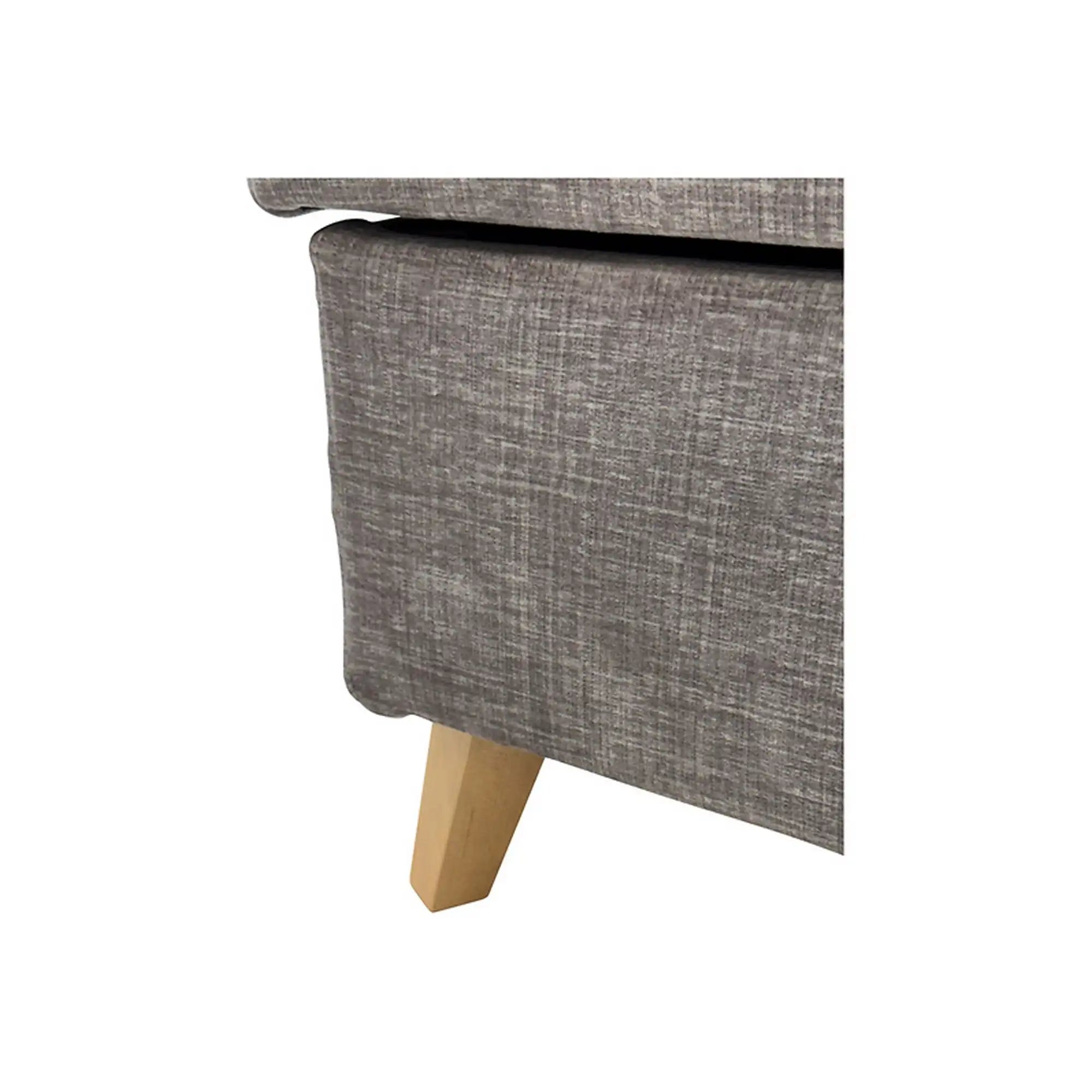 Coltar extensibil LARS, universal, stofa catifelata gri - Voss 07, cu lada depozitare, 223x161x83 cm