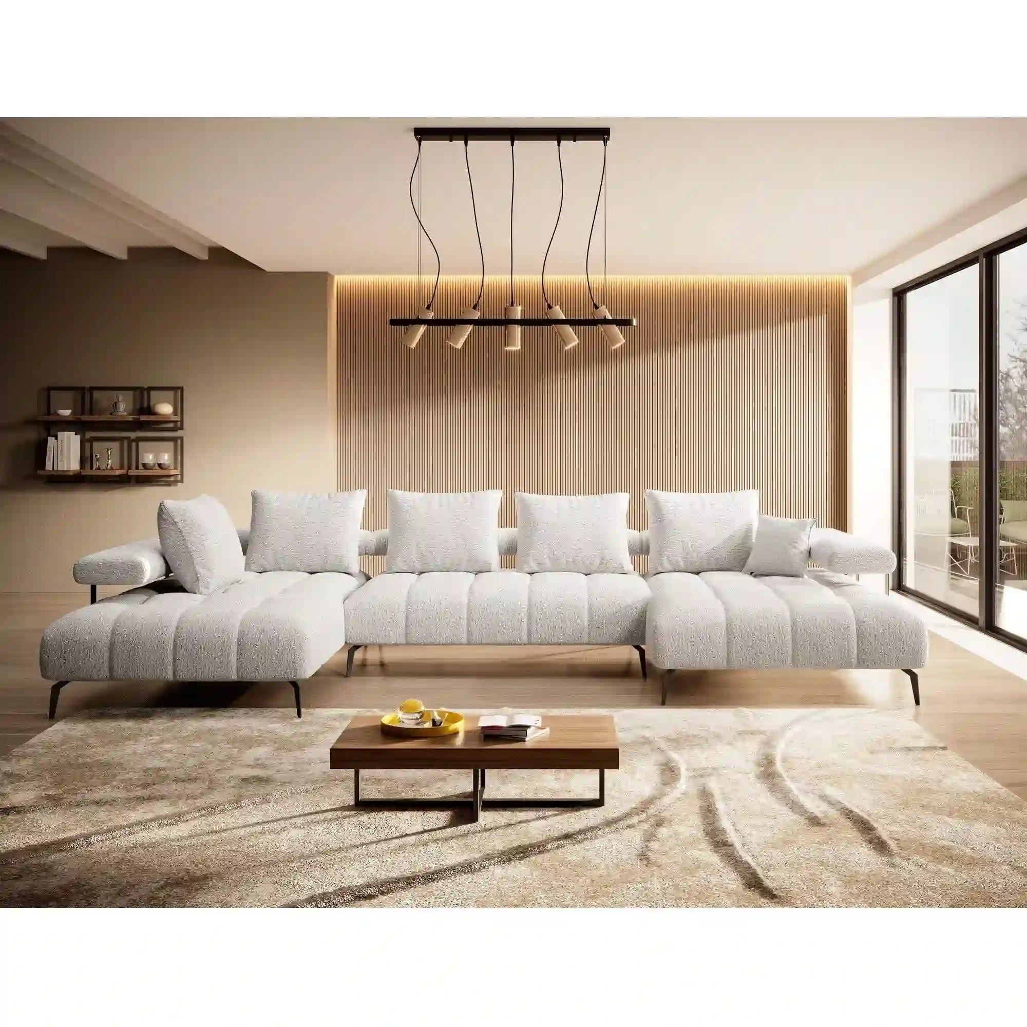 Coltar extensibil MAGNETIC XL, personalizabil materiale gama Oferta Avantaj, cu reglaj electric, 371x210x86 cm