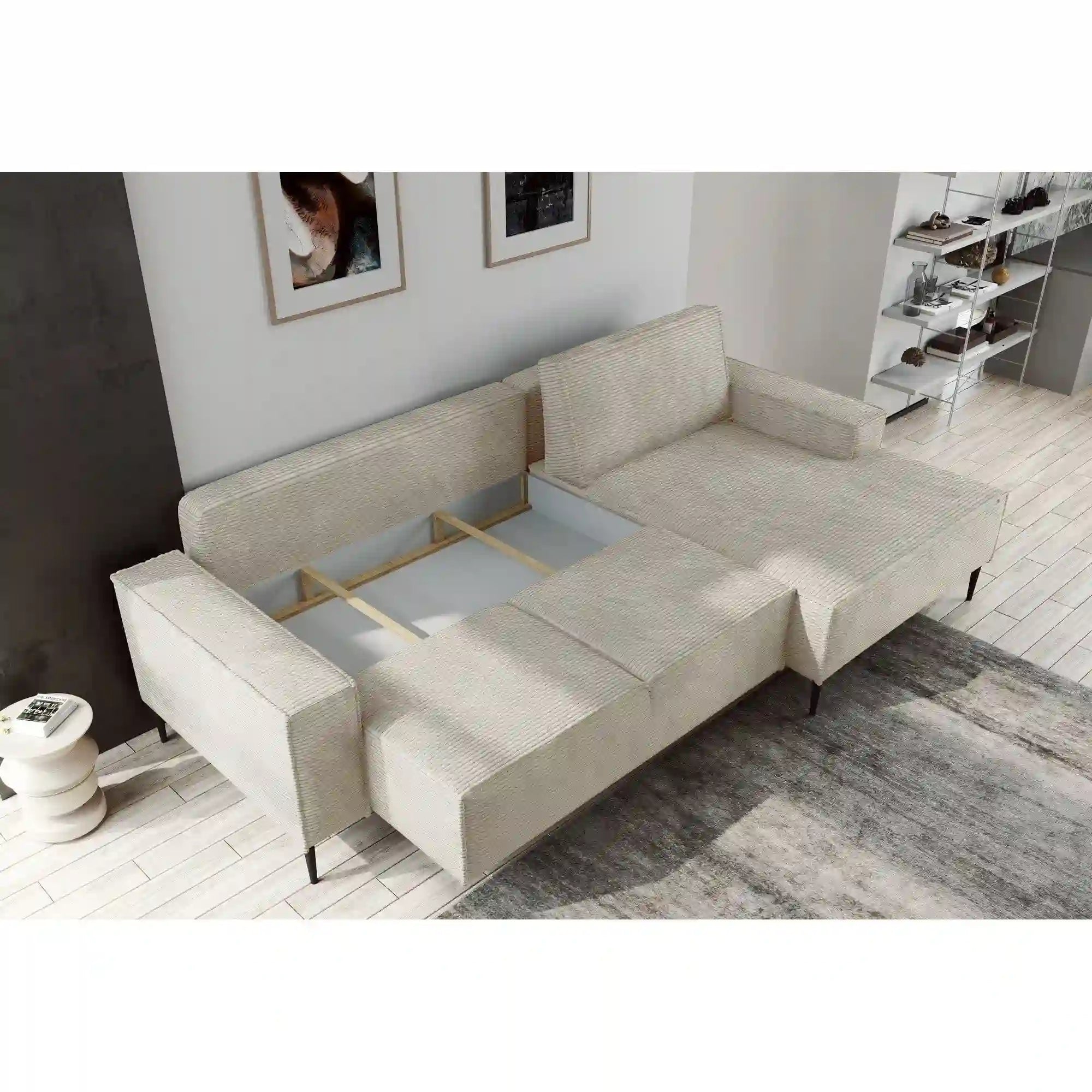 Coltar extensibil MATANO, personalizabil materiale din gama Premium, cu lada depozitare, 270x163x89 cm