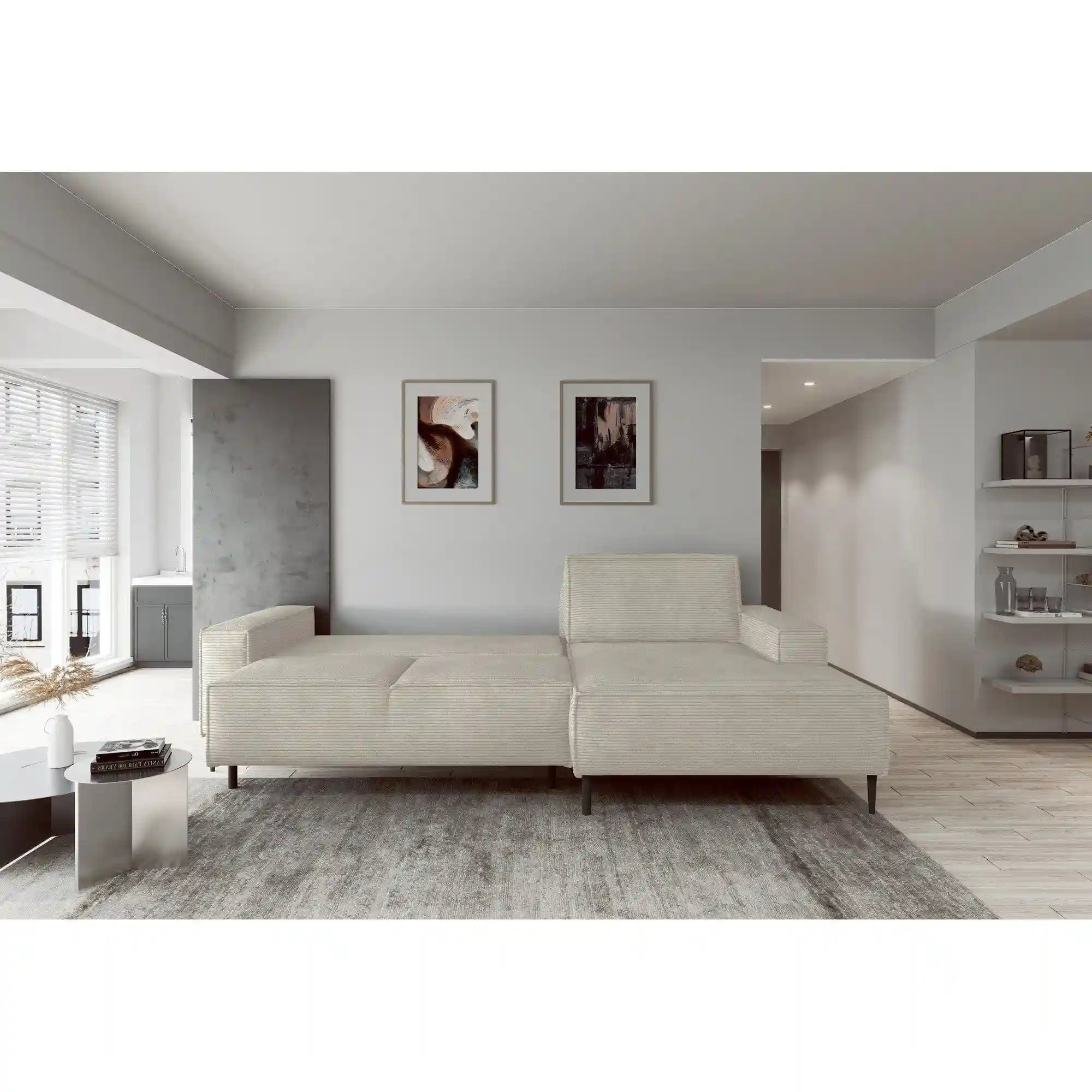 Coltar extensibil MATANO, personalizabil materiale din gama Premium, cu lada depozitare, 270x163x89 cm