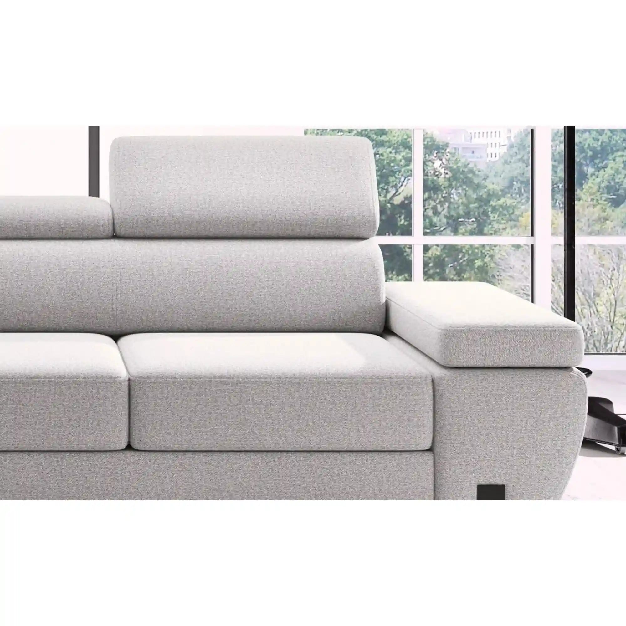 Coltar extensibil MOLINA MINI, sezlong stanga, stofa catifelata verde - Monolith 37, cu lada depozitare, 277x189x90 cm