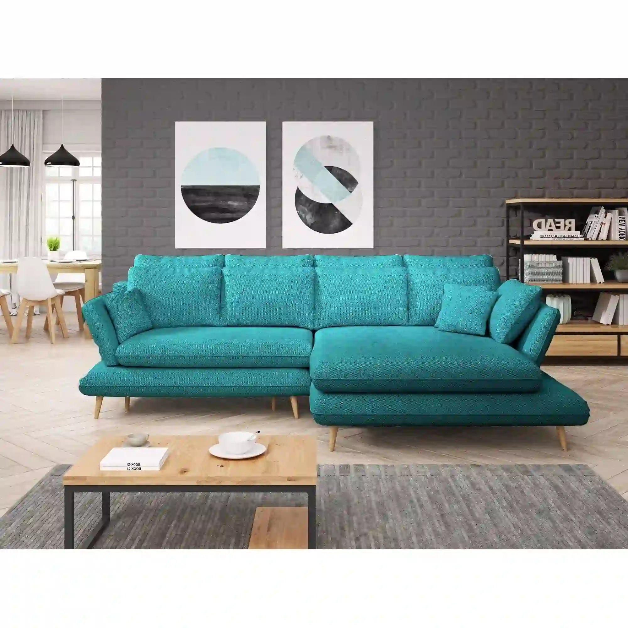 Coltar extensibil MONTE, personalizabil materiale gama Oferta Avantaj, cu lada depozitare, 283x181x90 cm