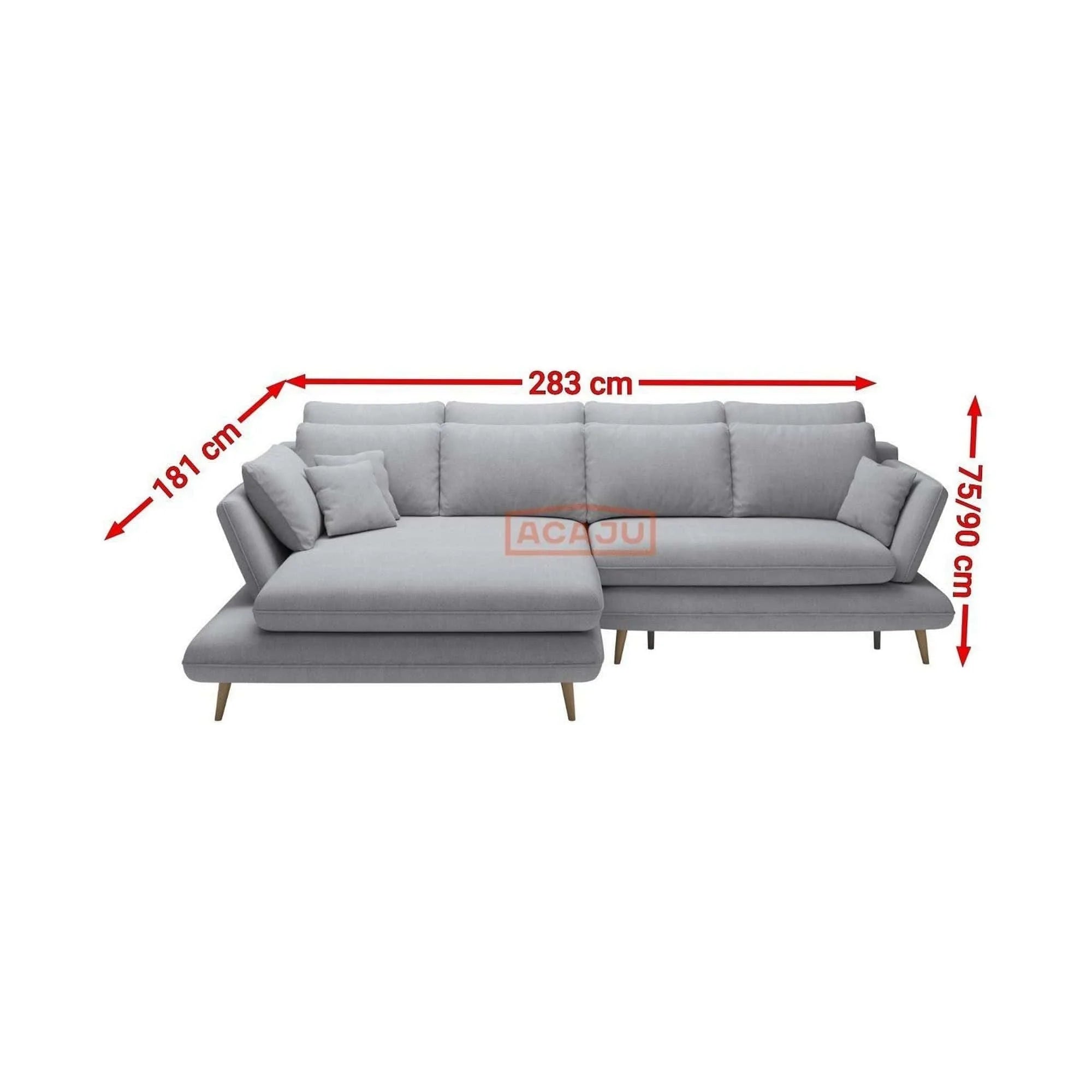 Coltar extensibil MONTE, personalizabil materiale gama Oferta Avantaj, cu lada depozitare, 283x181x90 cm