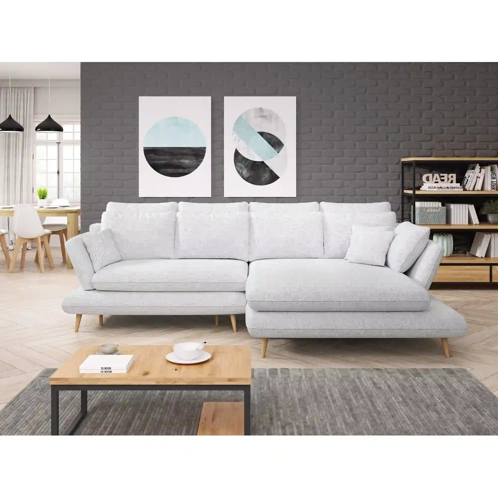 Coltar extensibil MONTE, personalizabil materiale gama Premium, cu lada depozitare, 283x181x90 cm