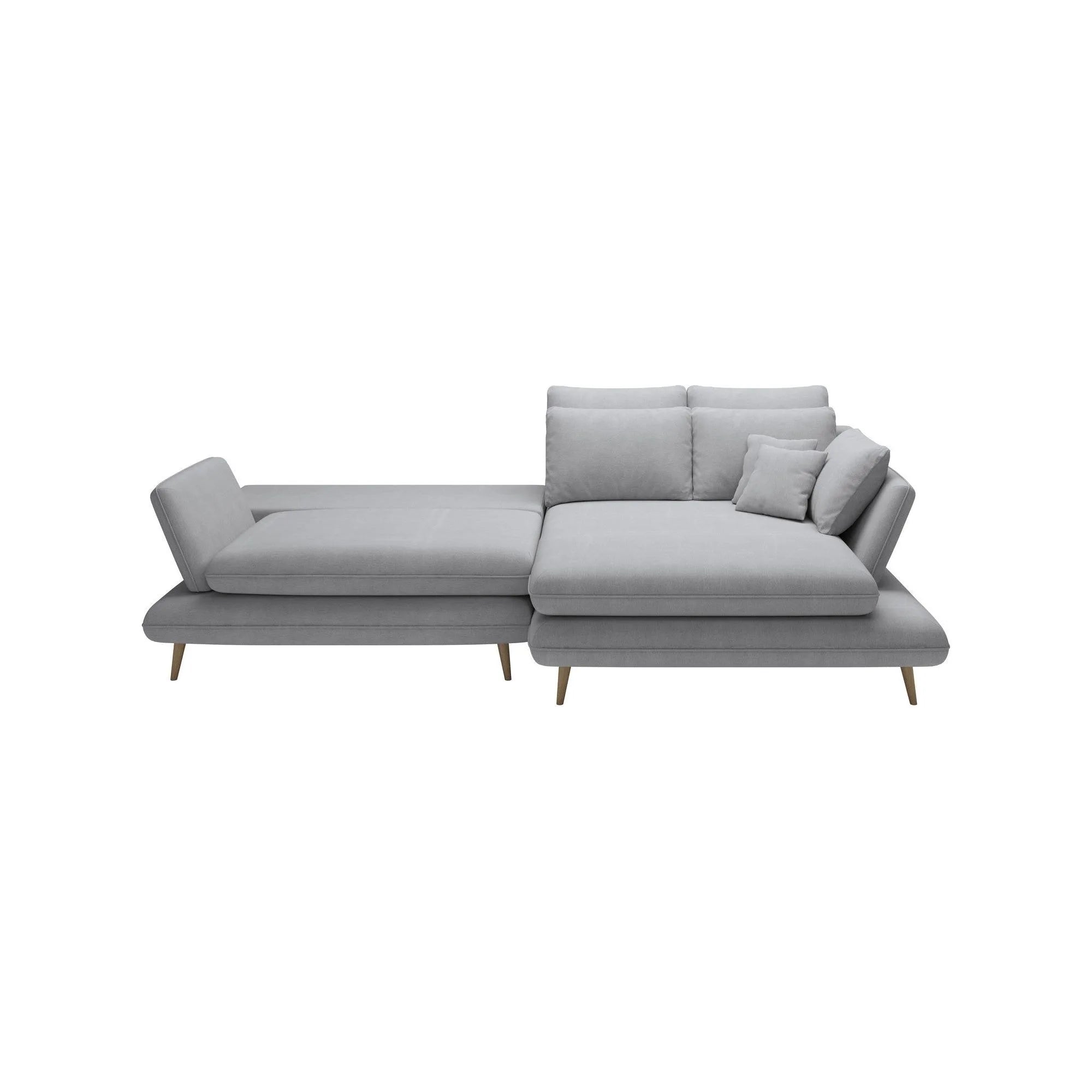 Coltar extensibil MONTE, sezlong dreapta, stofa catifelata gri antracit - Palladium 17, Gama Premium, cu lada depozitare, 283x181x90 cm
