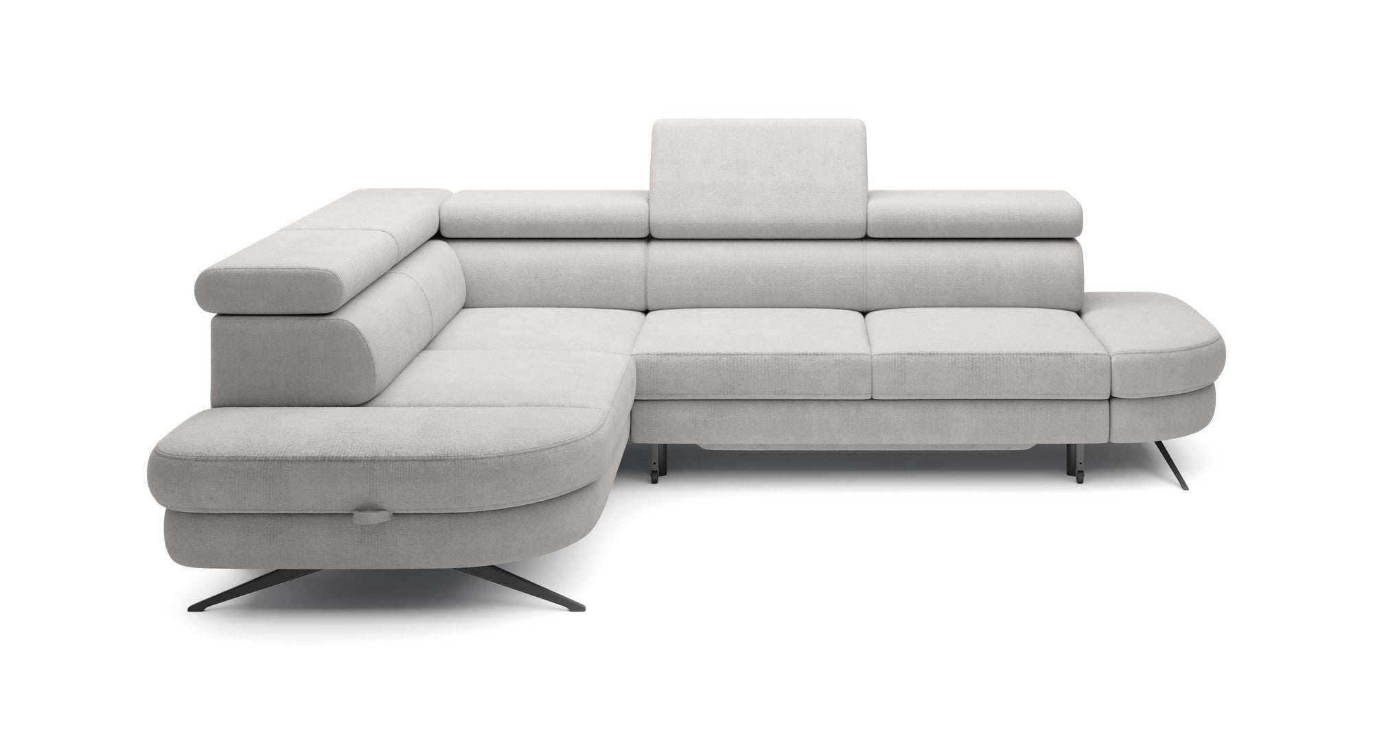 Coltar extensibil OTIS, personalizabil materiale Oferta Avantaj, cu lada depozitare si tetiere reglabile, 276x218x97 cm