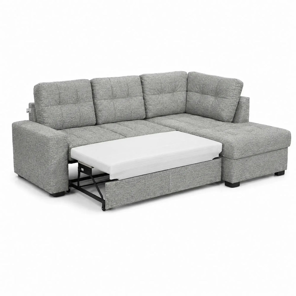 Coltar extensibil pentru living HERA, sezlong dreapta, stofa gri - Orlando C018, 240x173x93 cm