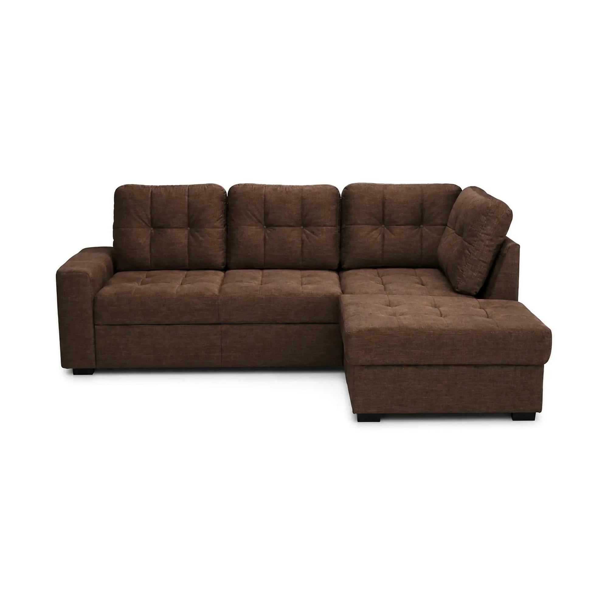 Coltar extensibil pentru living HERA, sezlong dreapta, stofa maro - Campsbay R458, 240x173x93 cm
