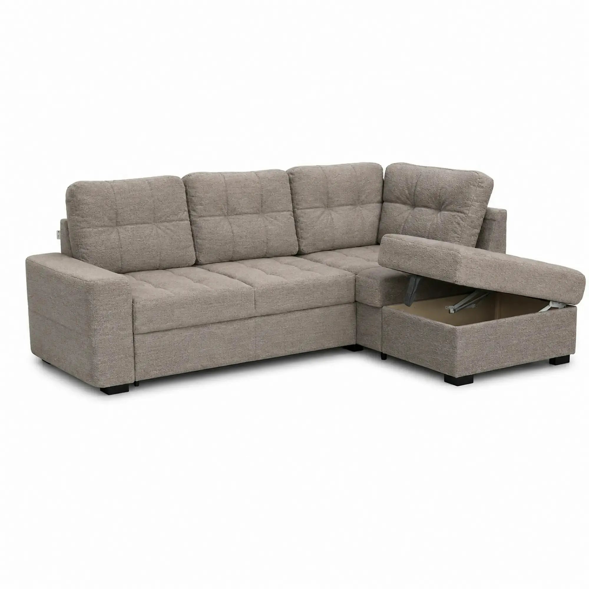 Coltar extensibil pentru living HERA, sezlong dreapta, stofa maro deschis - Miracle C278, 240x173x93 cm