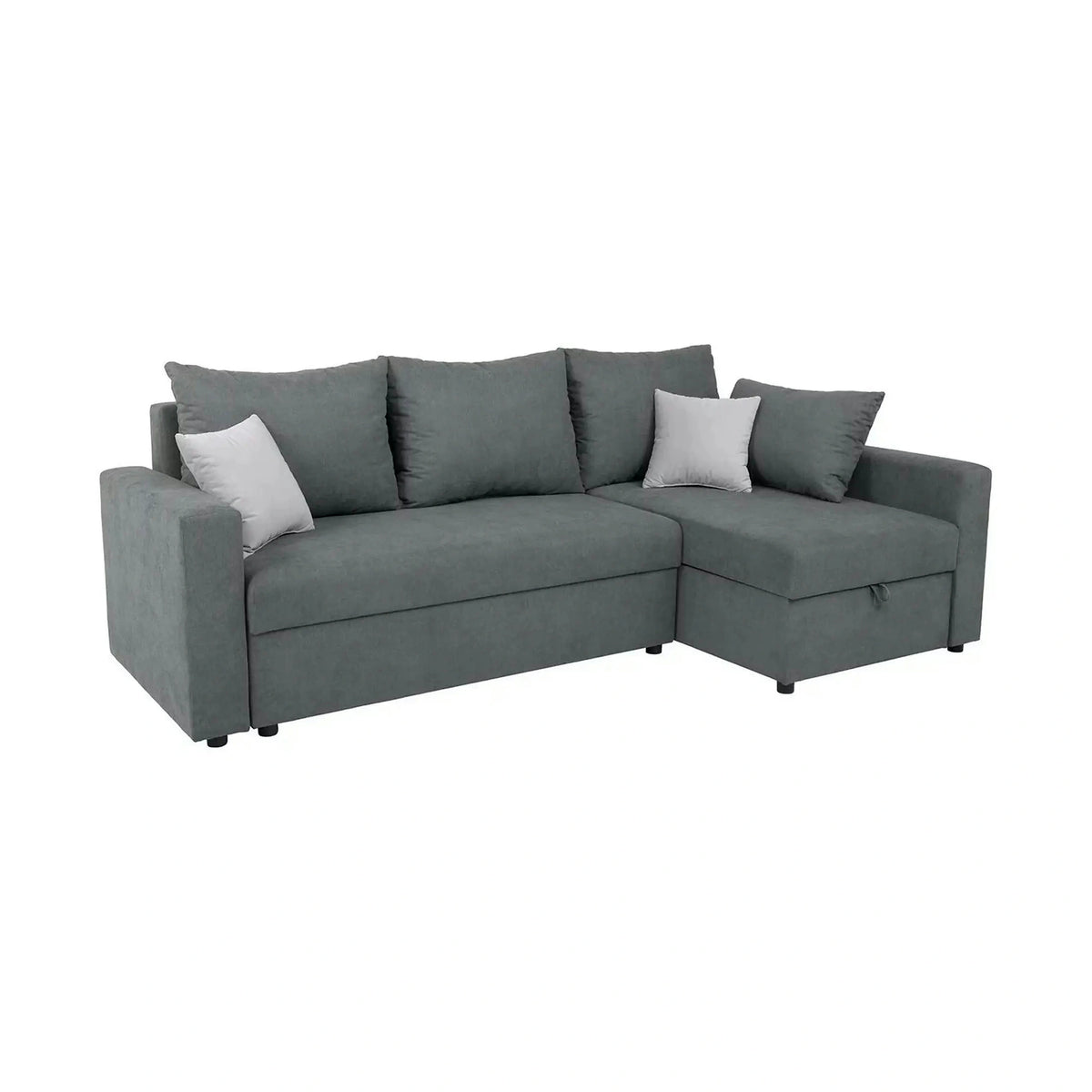 Coltar extensibil PREZEMEK IV, universal, stofa clasica gri - Enjoy New 23, cu lada depozitare, 240x138x89 cm