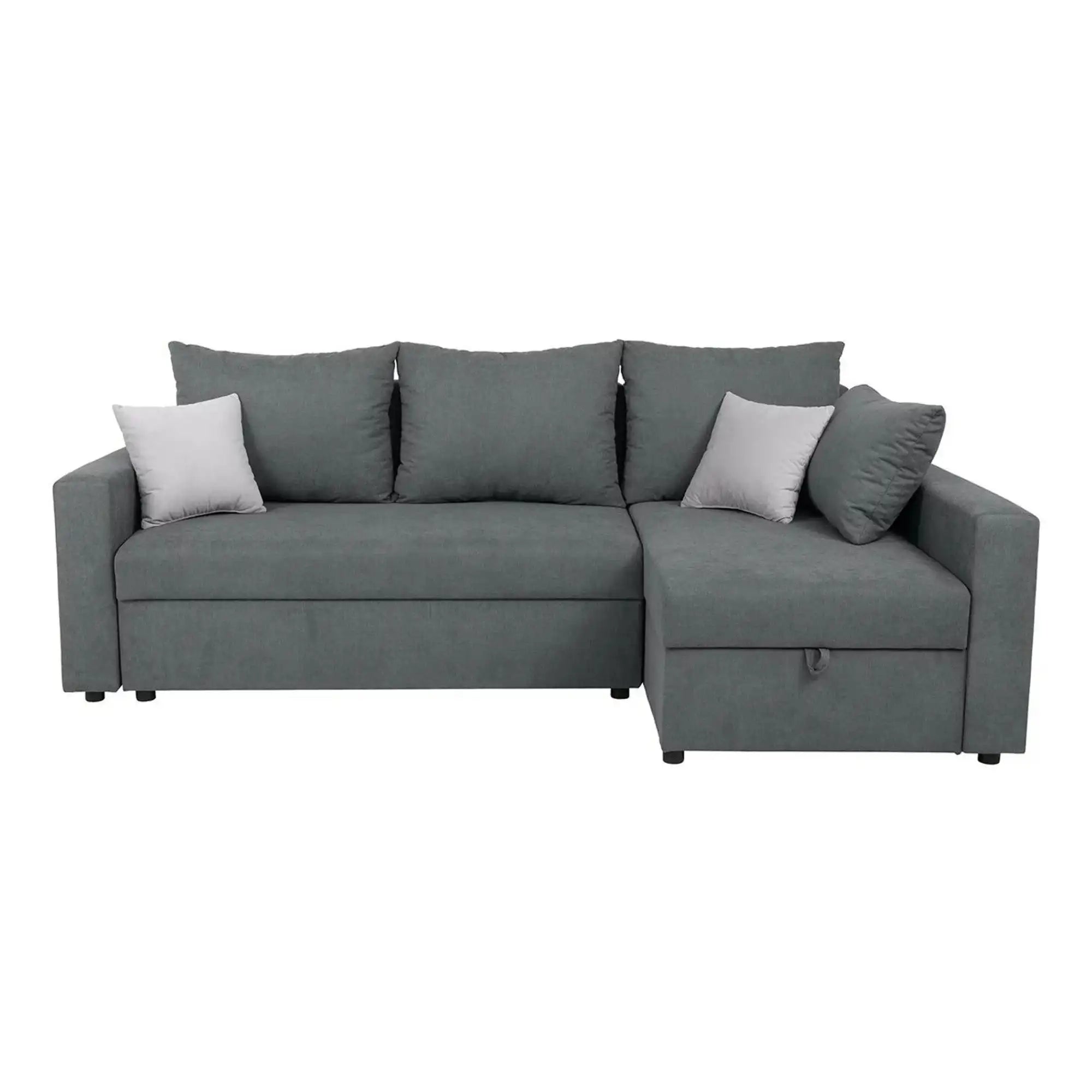 Coltar extensibil PREZEMEK IV, universal, stofa clasica gri - Enjoy New 23, cu lada depozitare, 240x138x89 cm