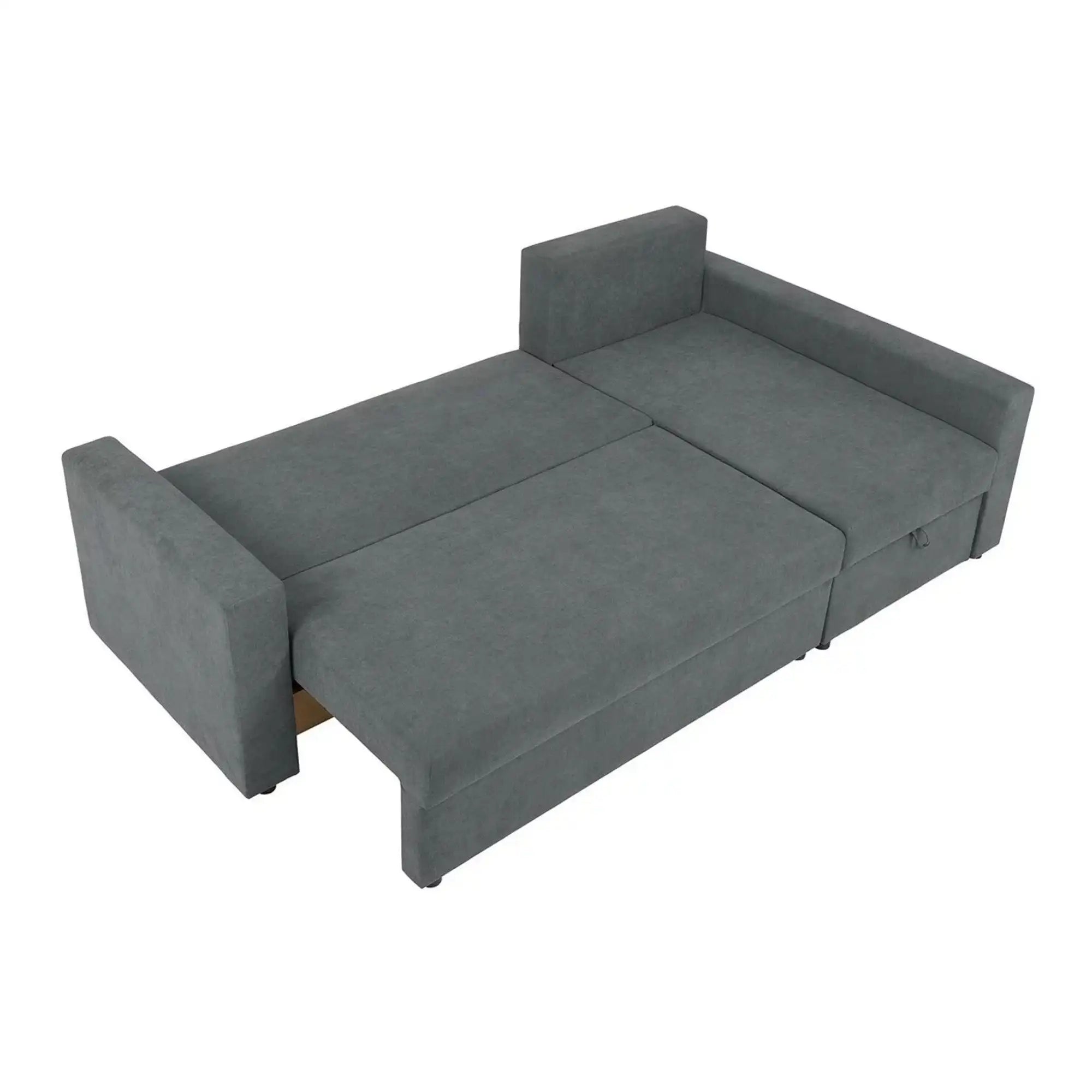 Coltar extensibil PREZEMEK IV, universal, stofa clasica gri - Enjoy New 23, cu lada depozitare, 240x138x89 cm