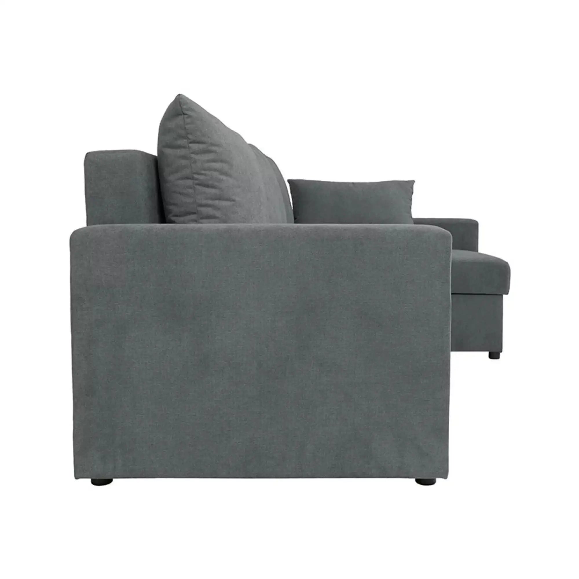 Coltar extensibil PREZEMEK IV, universal, stofa clasica gri - Enjoy New 23, cu lada depozitare, 240x138x89 cm