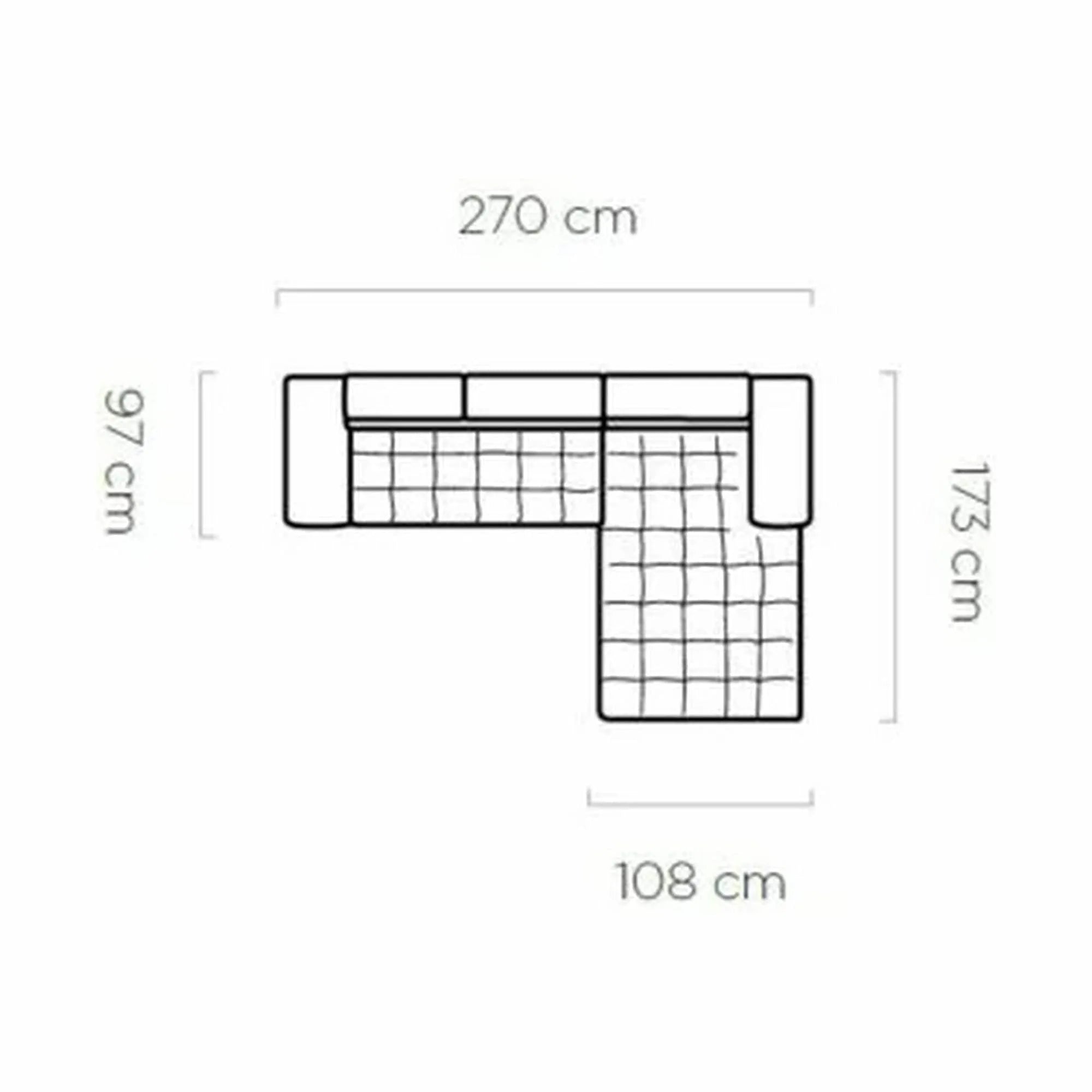 Coltar extensibil SELVA MINI, sezlong dreapta, stofa catifelata bej - Palladium 02, Gama Premium, cu lada depozitare si tetiere reglabile, 270x173x95 cm