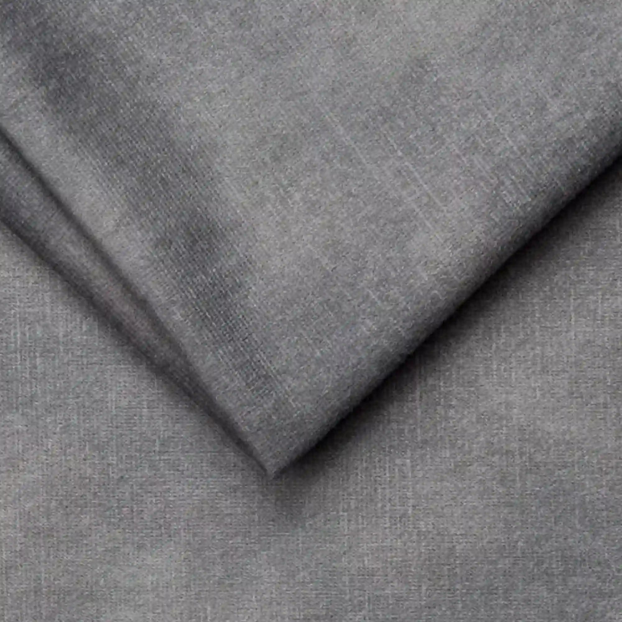 Coltar extensibil SELVA MINI, sezlong dreapta, stofa catifelata gri - Palladium 15, Gama Premium, cu lada depozitare si tetiere reglabile, 270x173x95 cm