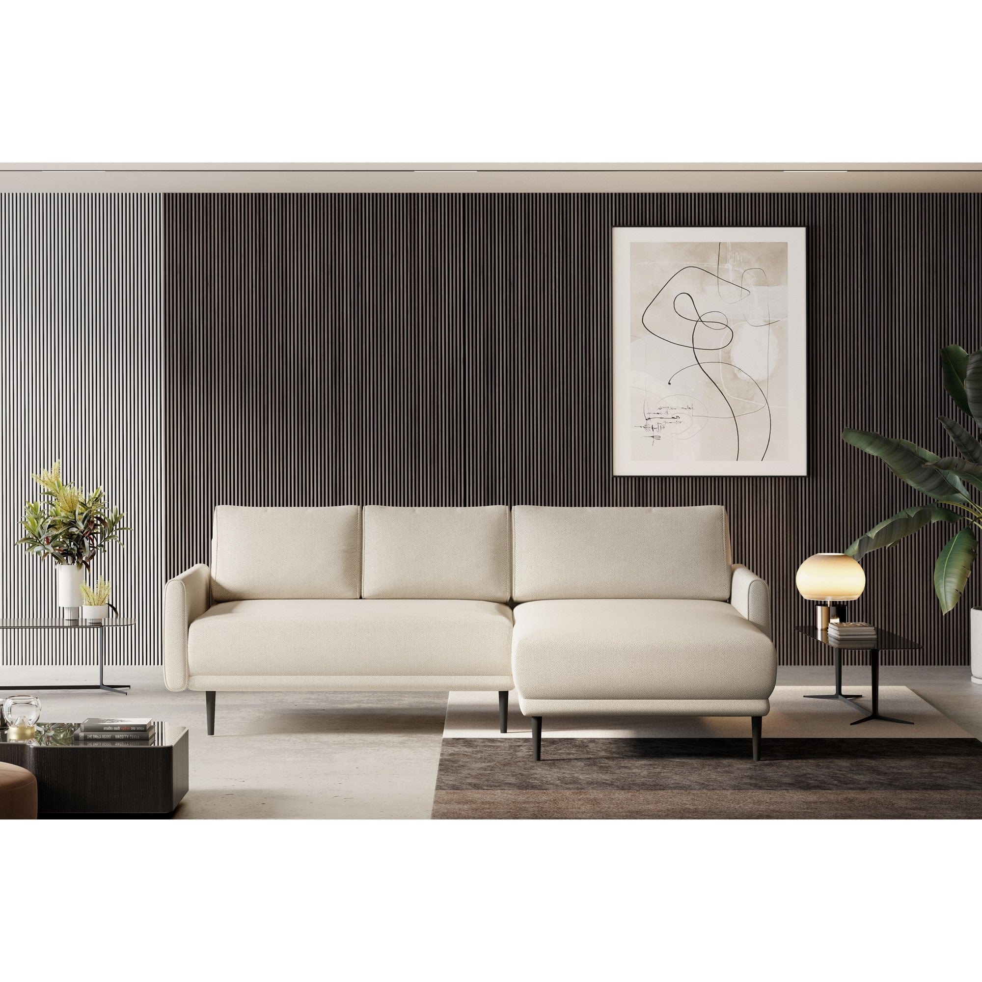 Coltar extensibil SOHO, personalizabil materiale Gama Premium, cu lada depozitare, 223x163x83 cm