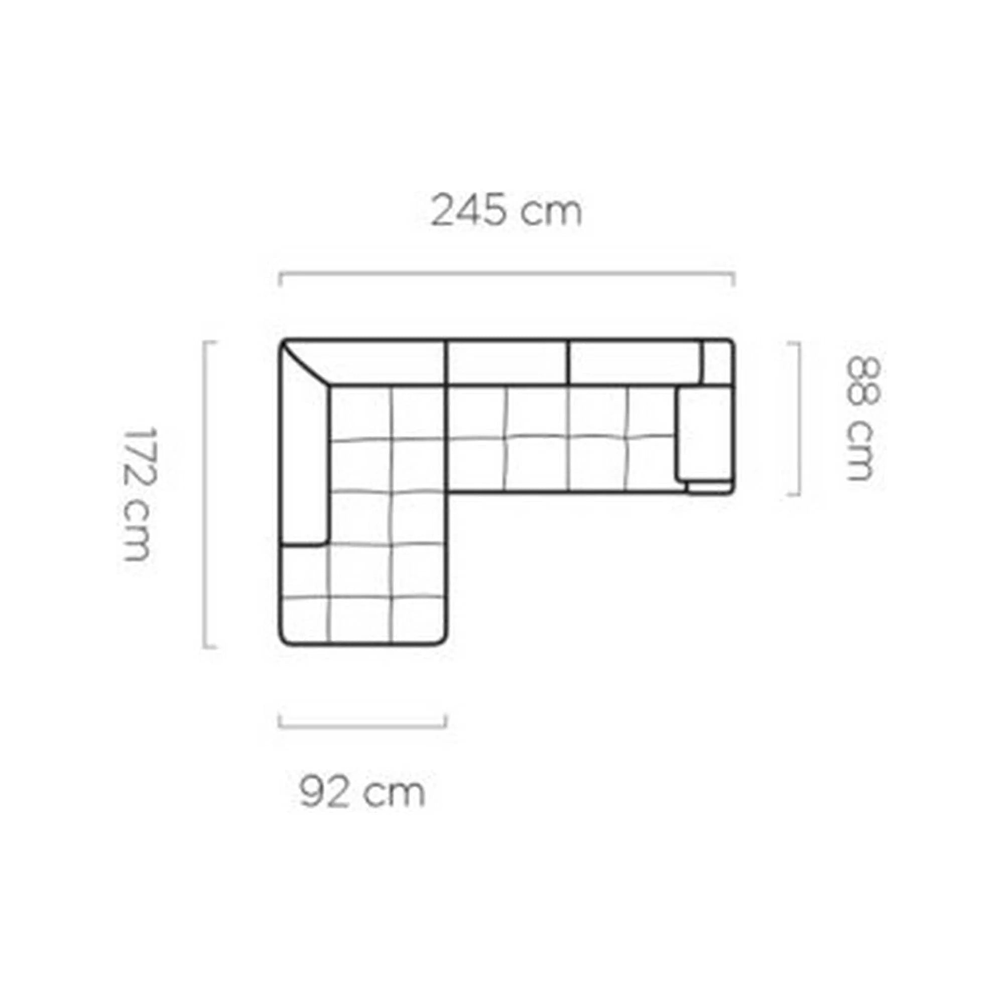 Coltar extensibil TOKIO, sezlong stanga, stofa catifelata verde inchis - Terra 39, Gama Premium, cu lada depozitare, 245x172x87 cm