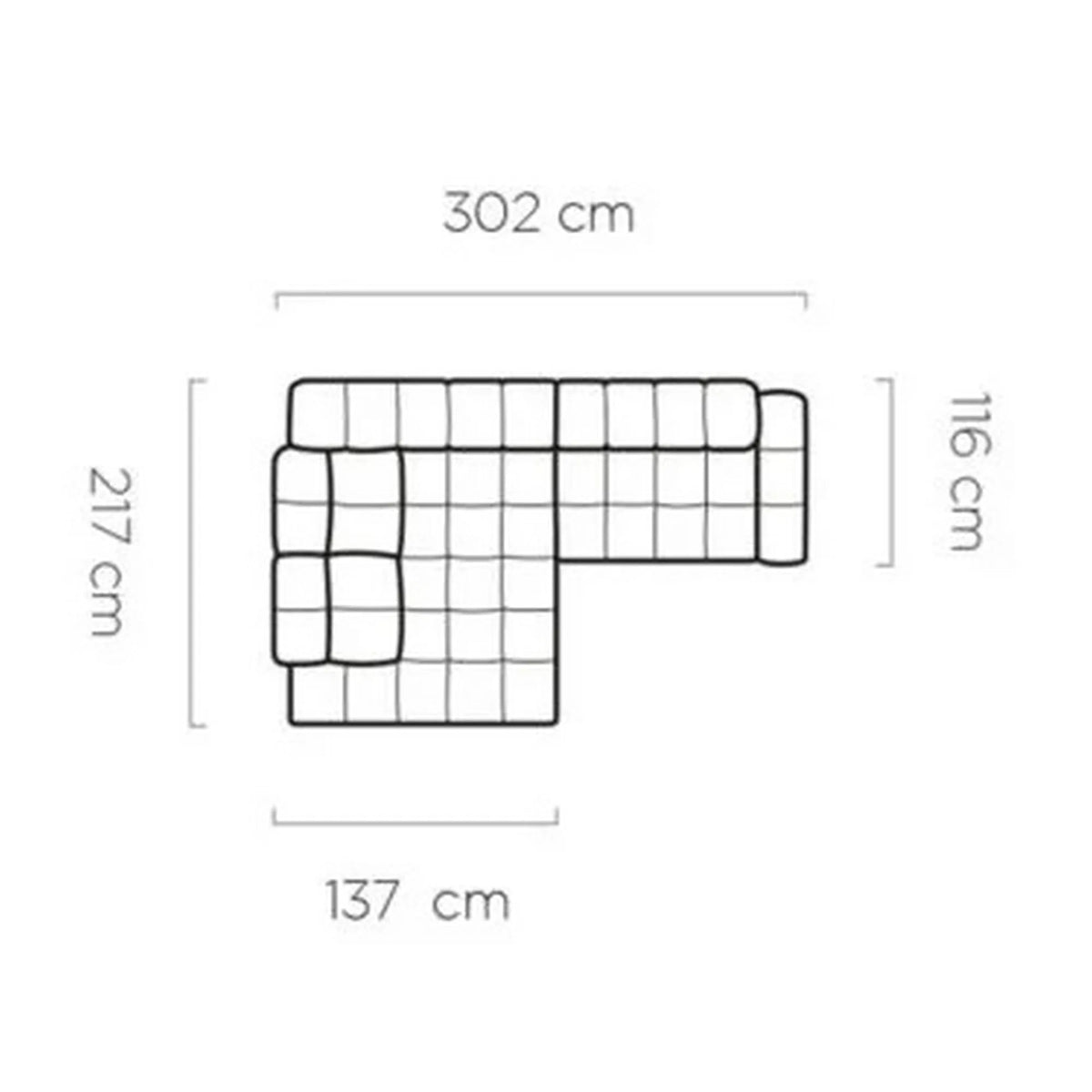 Coltar extensibil TOLLO L, personalizabil materiale gama Premium, cu lada depozitare si reglaj electric, 302x217x105 cm