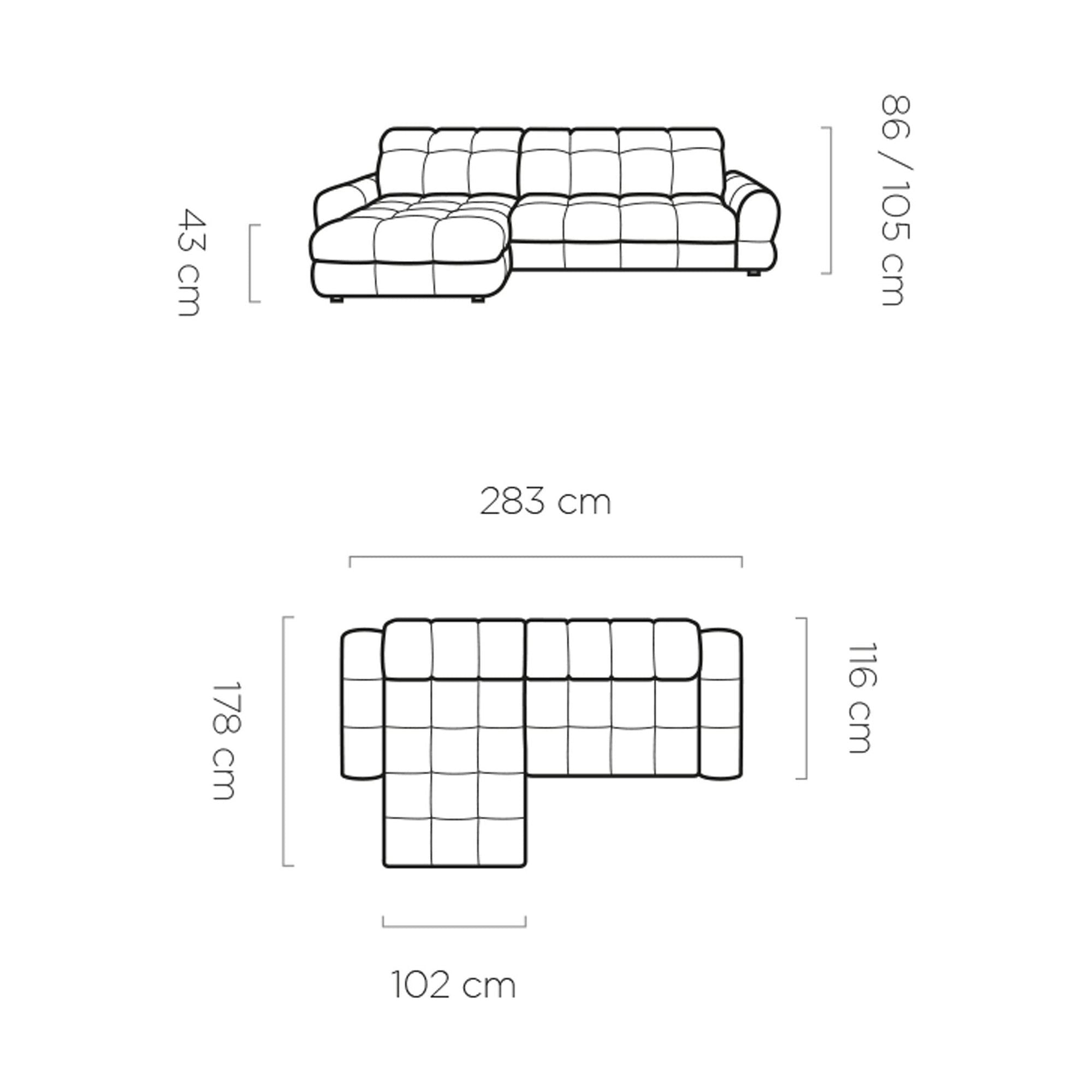 Coltar extensibil TOLLO MINI, sezlong dreapta, stofa catifelata verde inchis - Element 12, Gama Premium, cu lada depozitare si reglaj electric, 283x171x105 cm