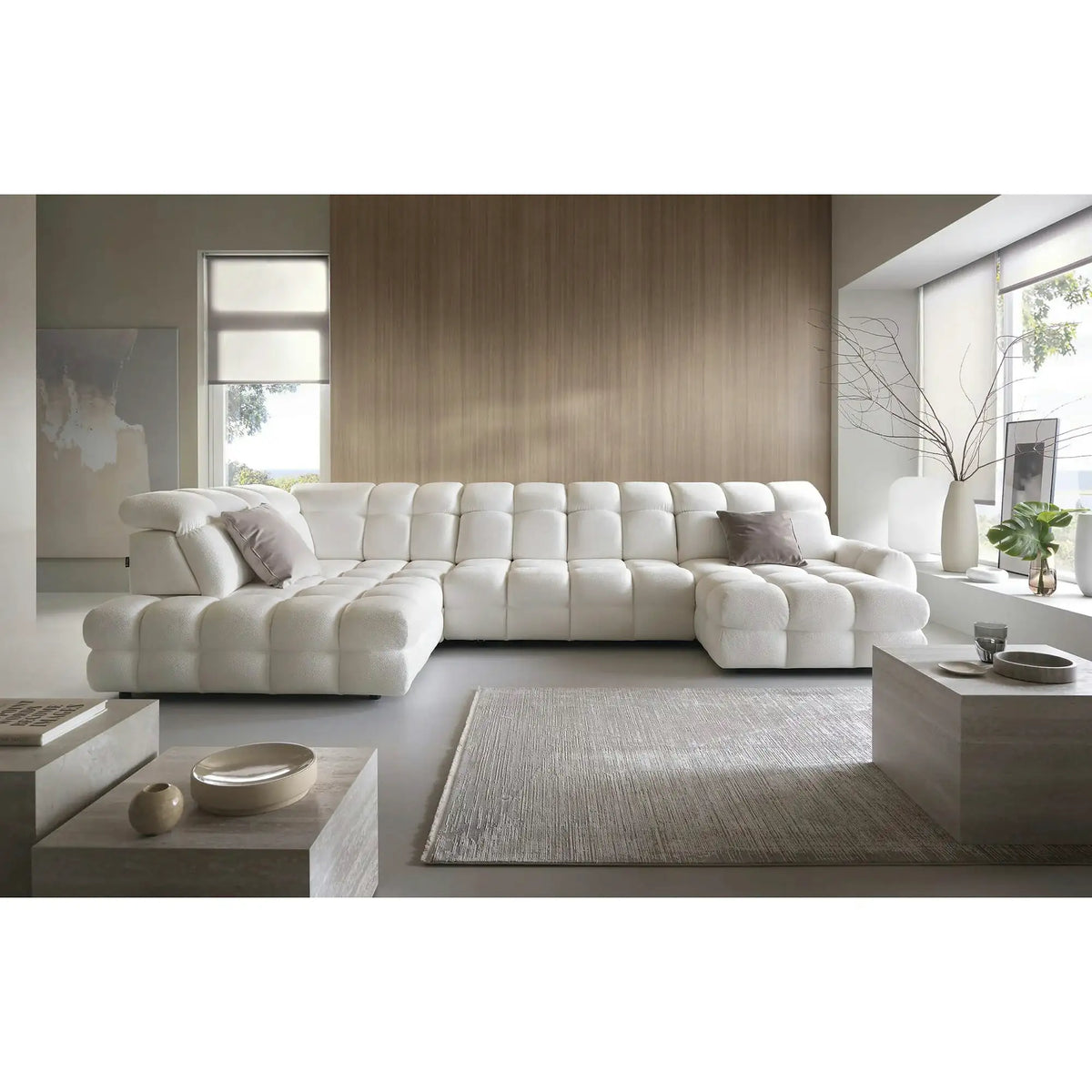 Coltar extensibil TOLLO XL , personalizabil, cu lada depozitare si reglaj electric, 400x220x106 cm