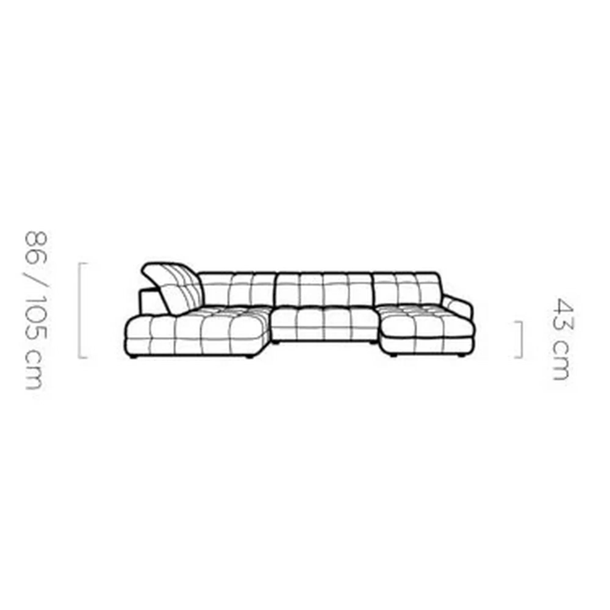 Coltar extensibil TOLLO XL, sezlong dreapta, stofa catifelata bej - Whisper 3, Gama Premium, cu lada depozitare si reglaj electric, 400x217x105 cm