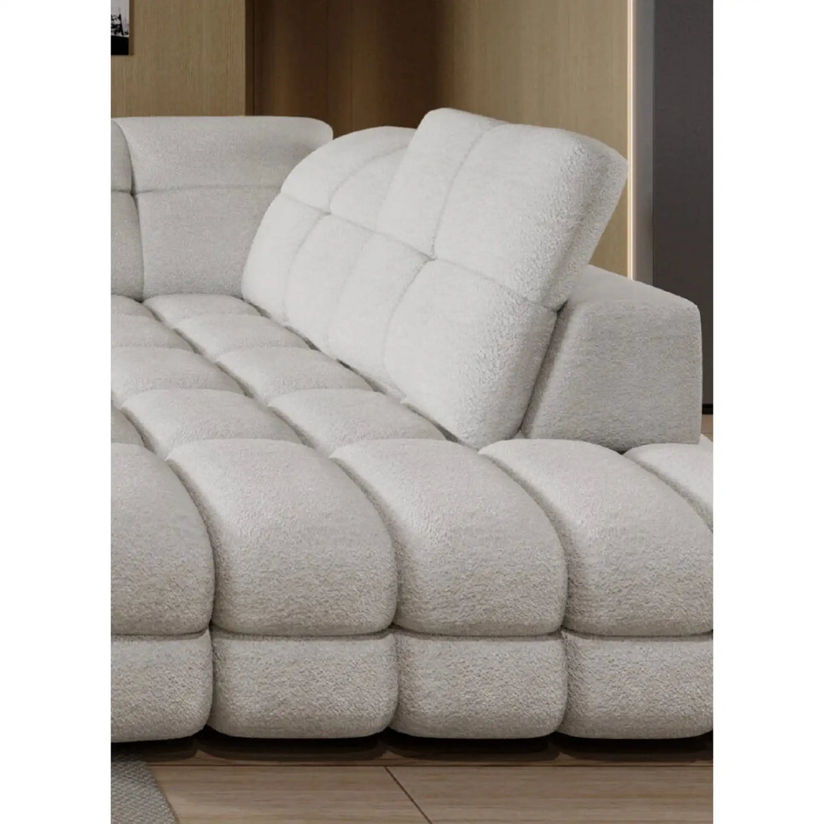 Coltar extensibil TOLLO XL , personalizabil materiale gama Premium, cu lada depozitare si reglaj electric, 400x217x105 cm