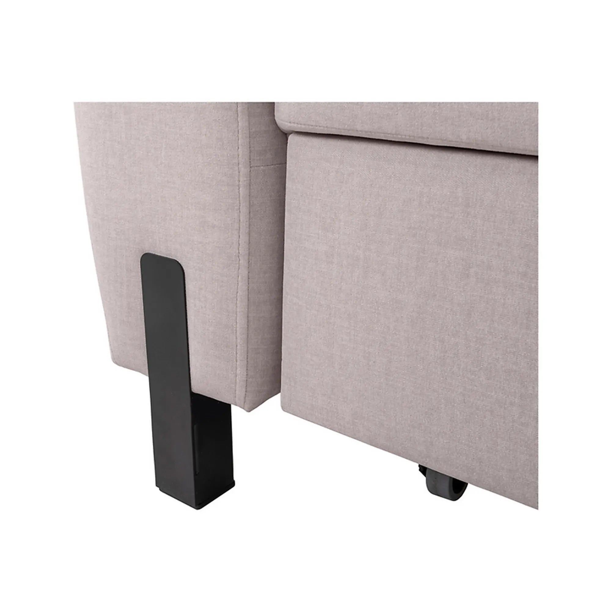 Coltar extensibil TULIO, sezlong dreapta, stofa catifelata bej - Maya 01, cu lada depozitare, 245x215x92 cm