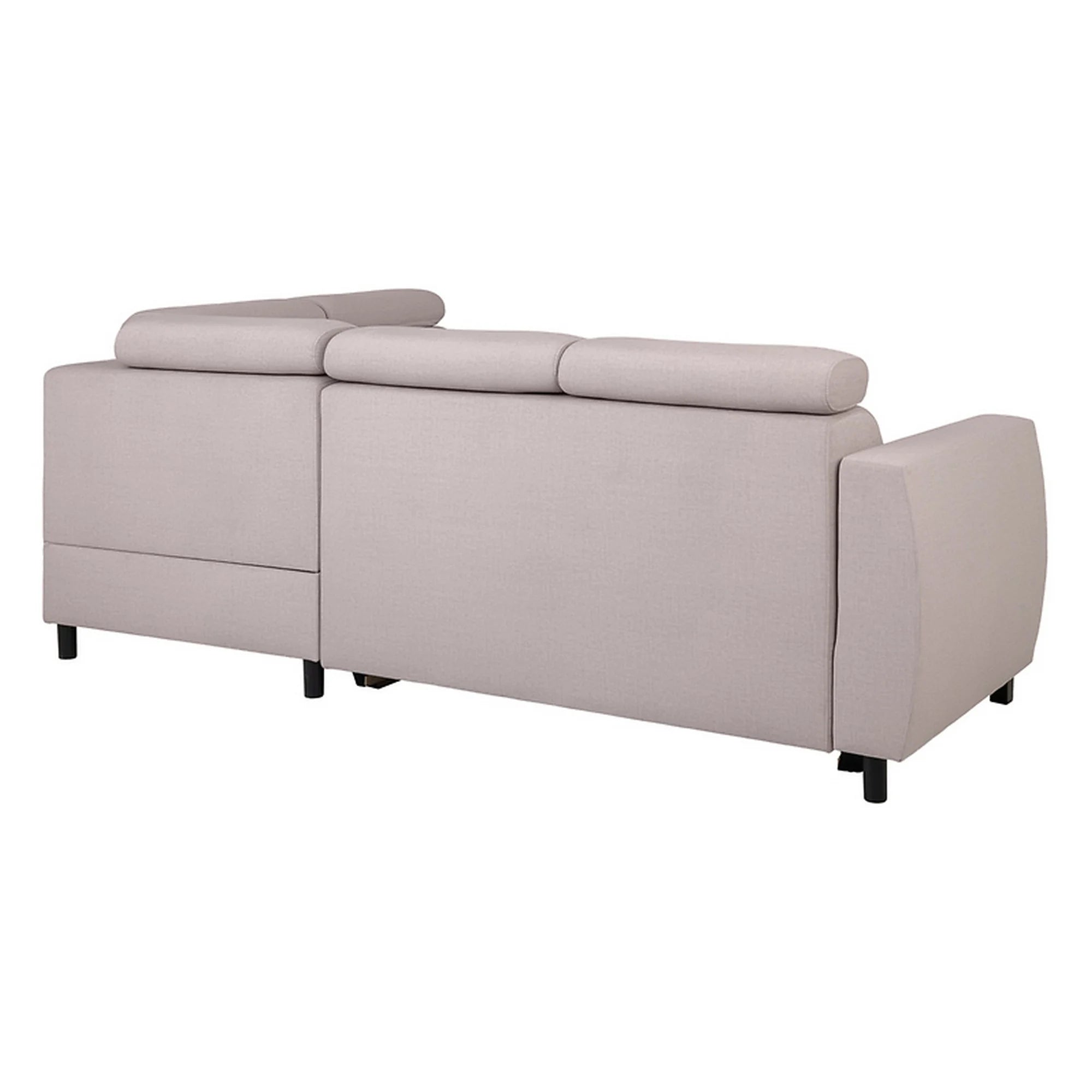 Coltar extensibil TULIO, sezlong dreapta, stofa catifelata bej - Maya 01, cu lada depozitare, 245x215x92 cm