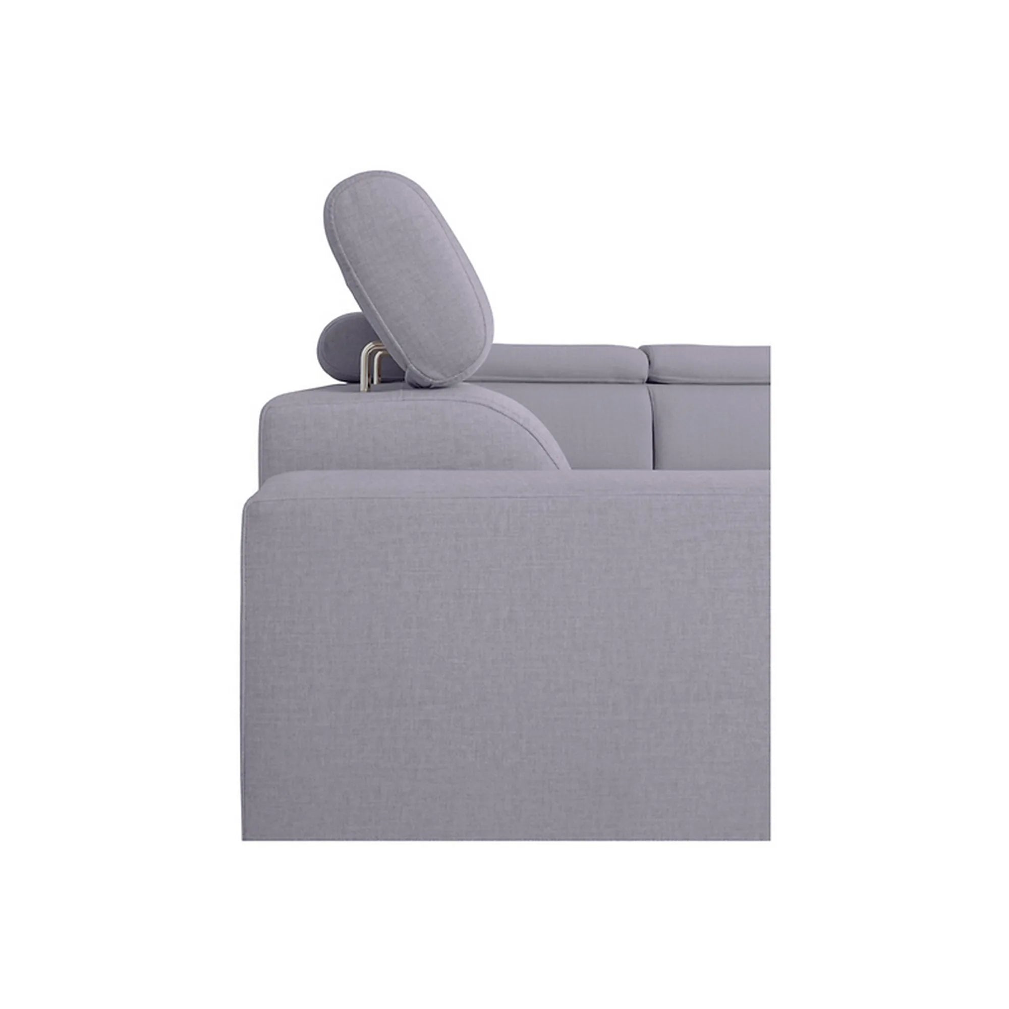 Coltar extensibil TULIO, sezlong dreapta, stofa catifelata gri - Maya 19, cu lada depozitare, 245x215x92 cm