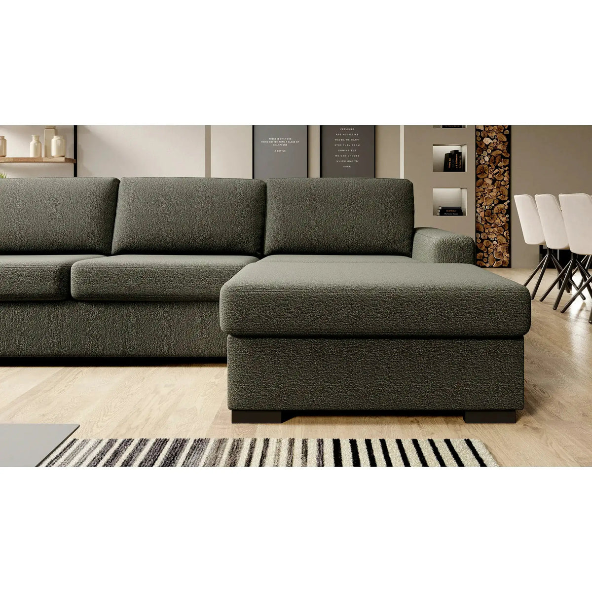 Coltar extensibil VANILLA CORNER 140, personalizabil, cu lada depozitare, 283x173x87 cm