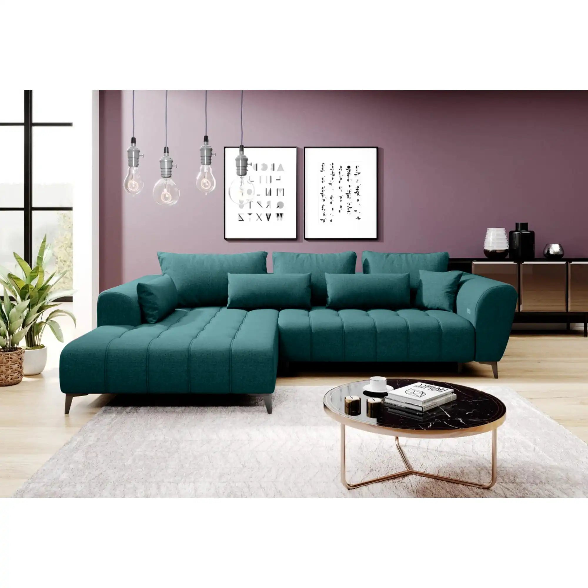 Coltar GARAY, personalizabil materiale gama Oferta Avantaj, cu reglaj electric, 287x220x83 cm