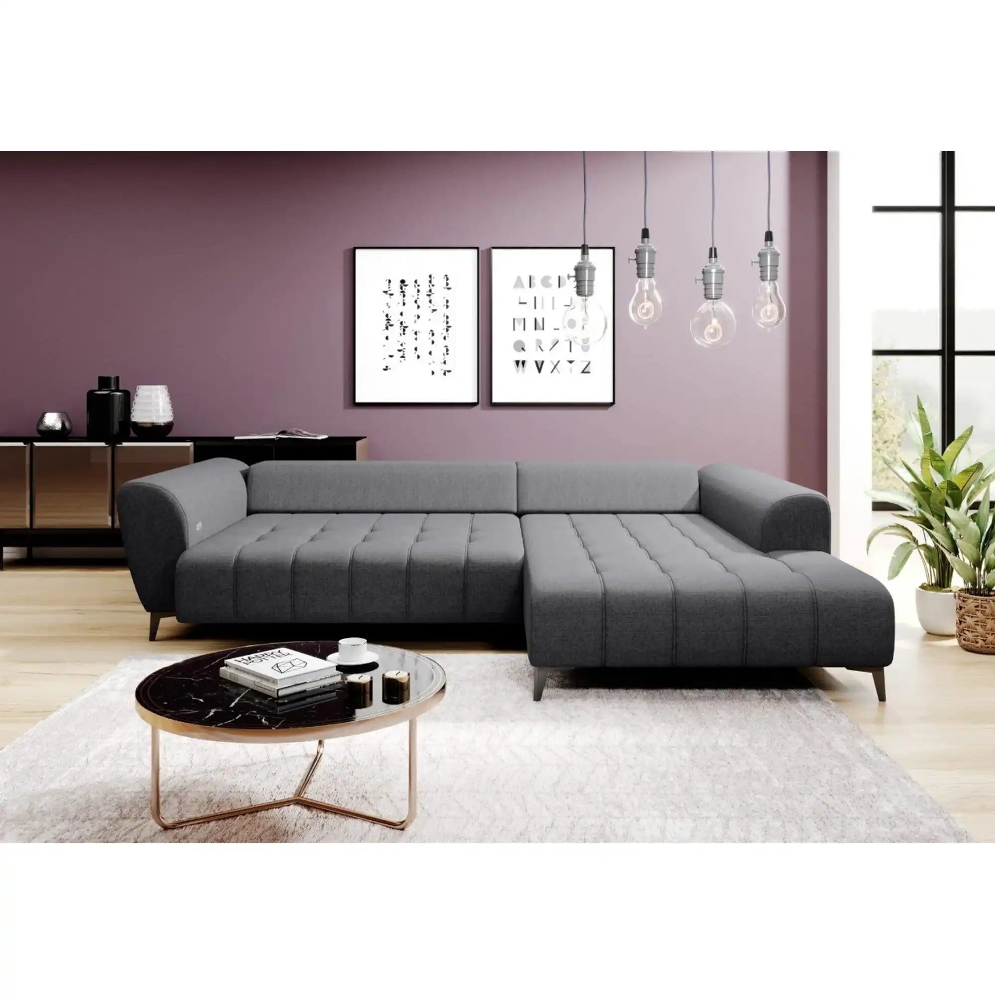 Coltar GARAY, personalizabil materiale gama Oferta Avantaj, cu reglaj electric, 287x220x83 cm