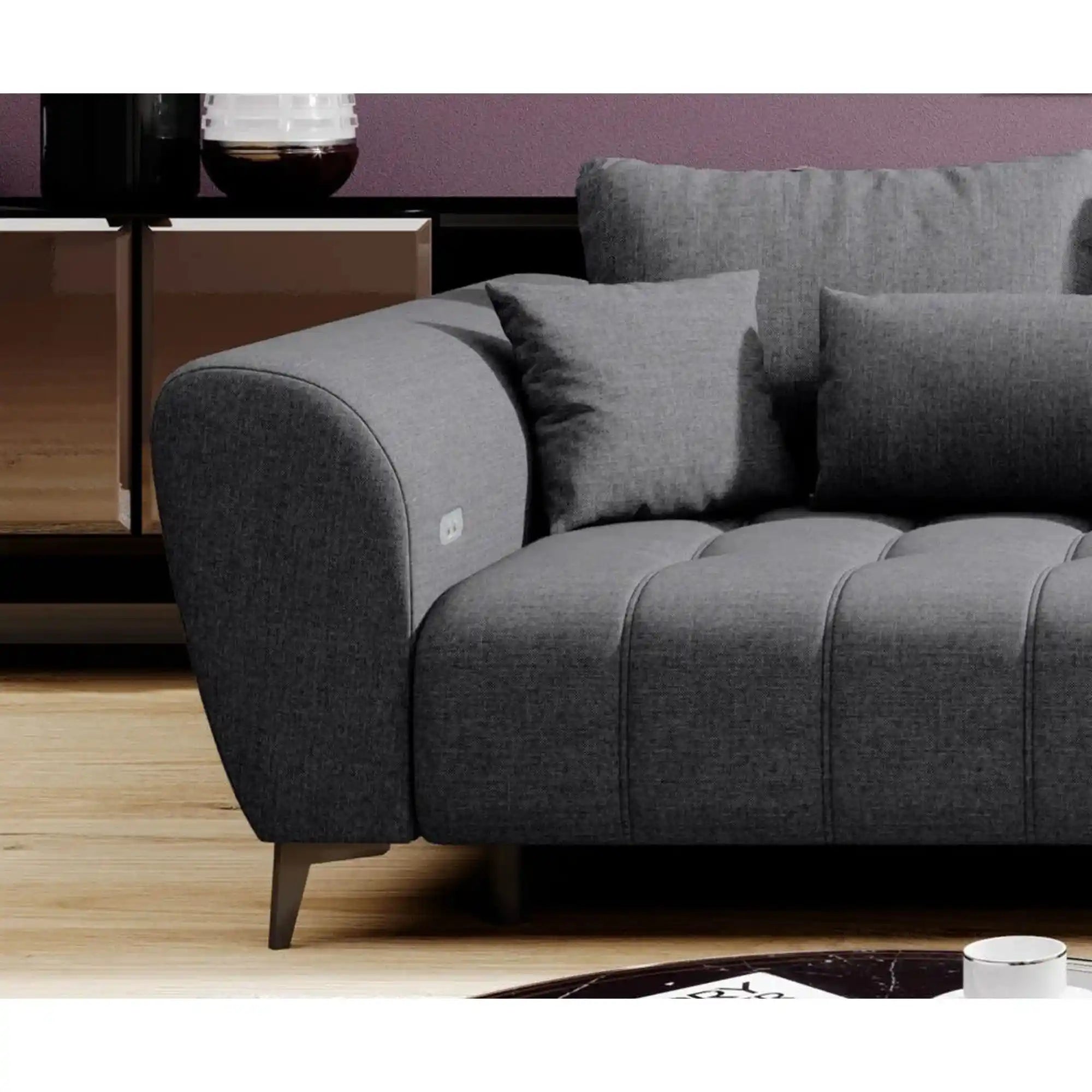 Coltar GARAY, personalizabil materiale gama Oferta Avantaj, cu reglaj electric, 287x220x83 cm