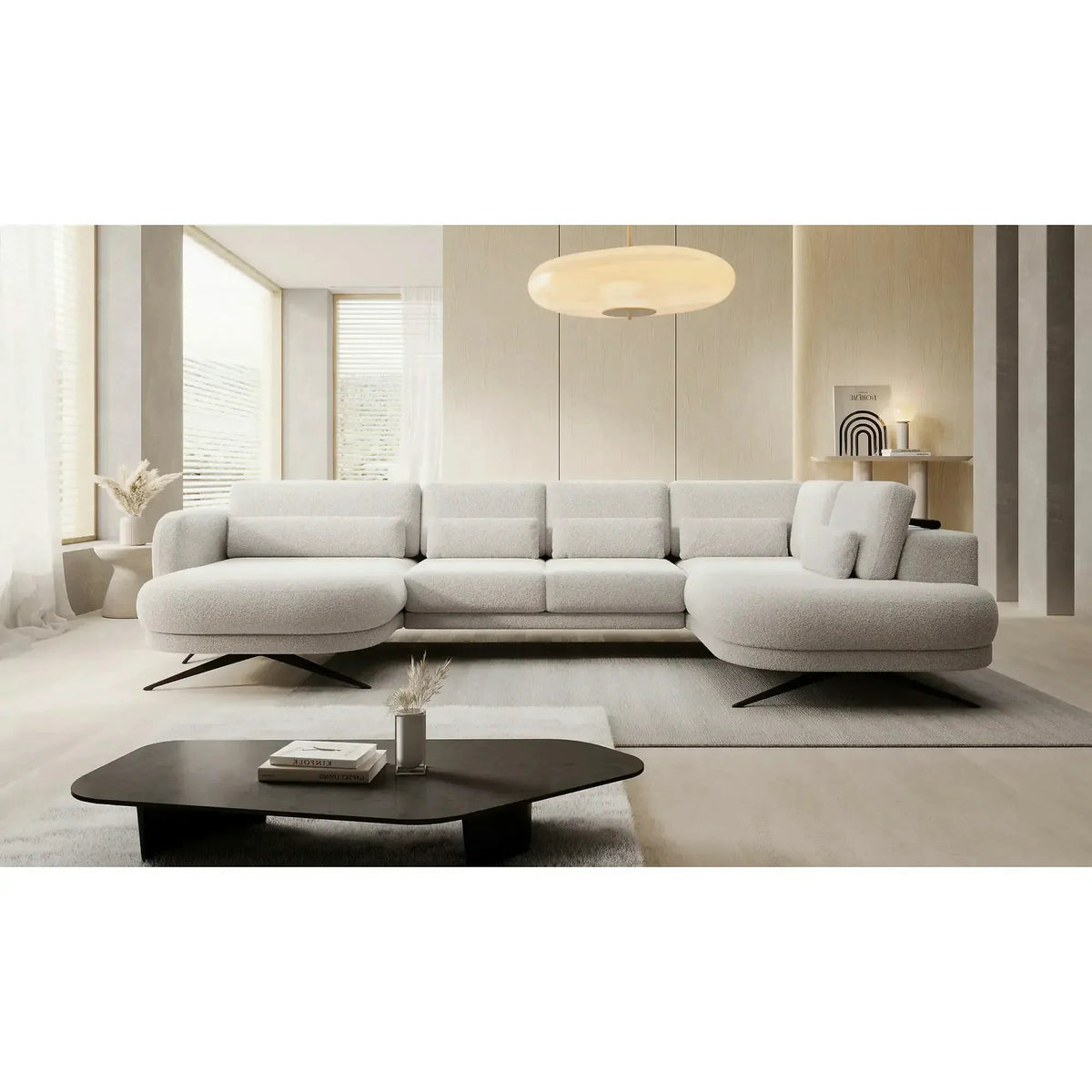 Coltar ILUSIO XL, personalizabil, cu reglaj electric si tetiere reglabile, 346x205x104 cm