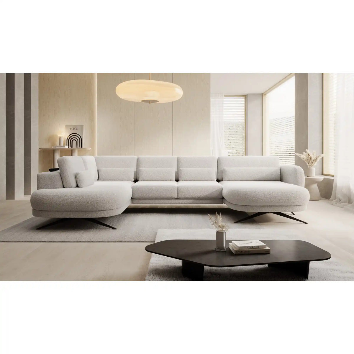 Coltar ILUSIO XL, personalizabil materiale Gama Premium, cu reglaj electric si tetiere reglabile, 346x205x104 cm